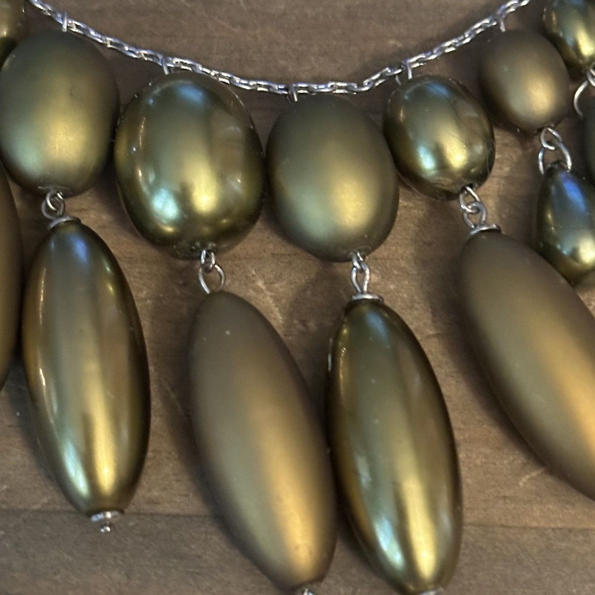 Other Metallic olive green dangle bib necklace Size ONE SIZE - 3 Thumbnail