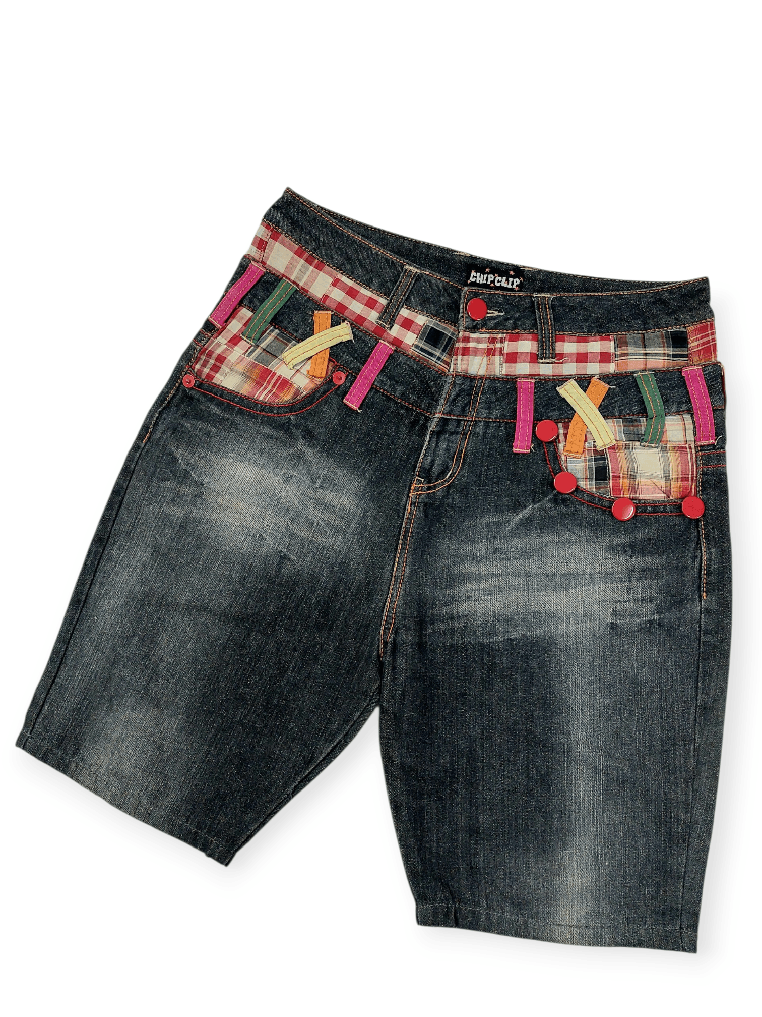 Designer Chip Clip Double Waist Patched Kapital Style Short Size US 31 - 4 Thumbnail