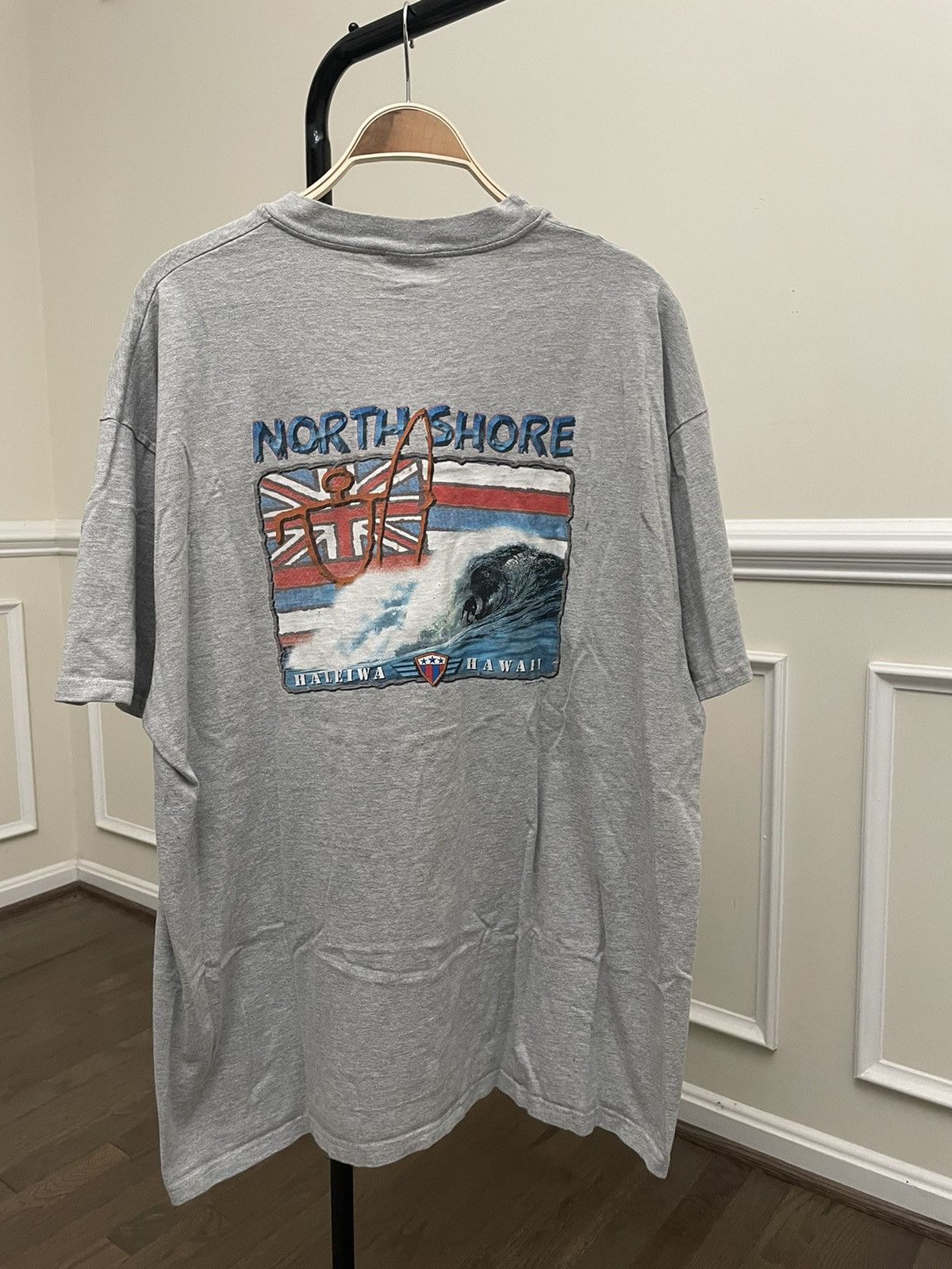 Vintage Vintage 90s Shore Graphic Tee Shirt Unsoundrags Hanes Beefy Size US XL / EU 56 / 4 - 6 Thumbnail