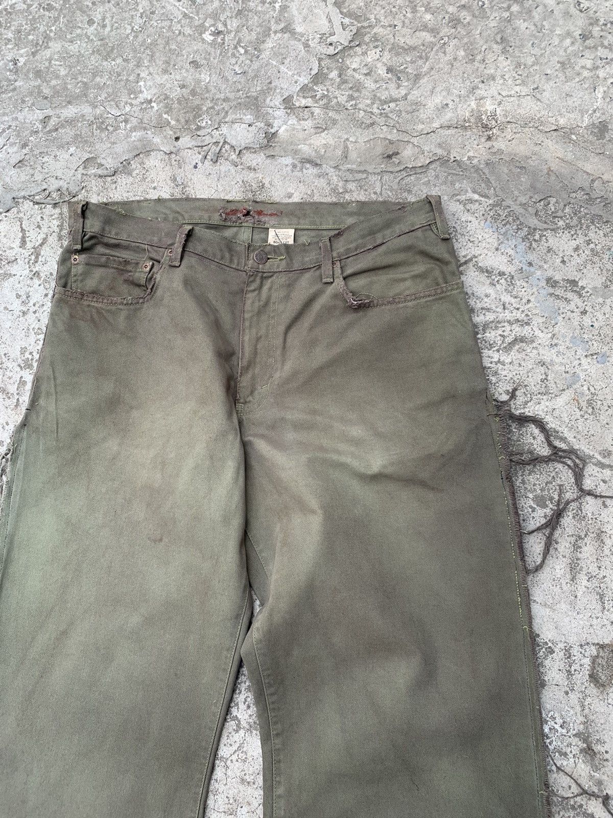 Japanese Brand Custom Wide Dirty Overdyed Distressed Jeans Size US 36 / EU 52 - 9 Thumbnail