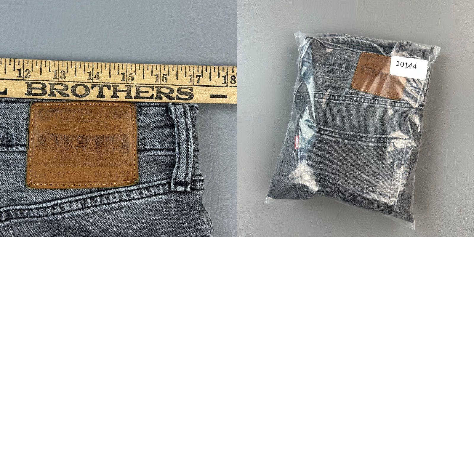 Levi's Levis 512 Premium Jeans Mens 34x32 Charcoal Wash Slim Taper Fit 5-Pocket Denim Jeans Mens Size US 34 / EU 50 - 9 Thumbnail