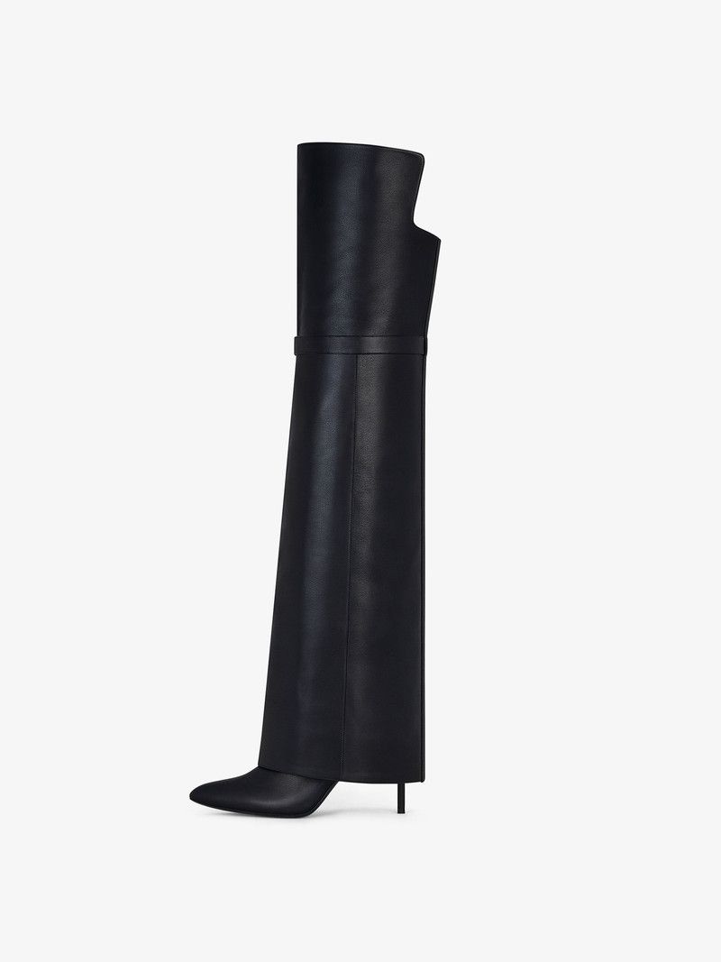 Givenchy o1w1db10326 Shark Lock Stiletto OTK Boots in Black Size US 6 / IT 36 - 5 Thumbnail