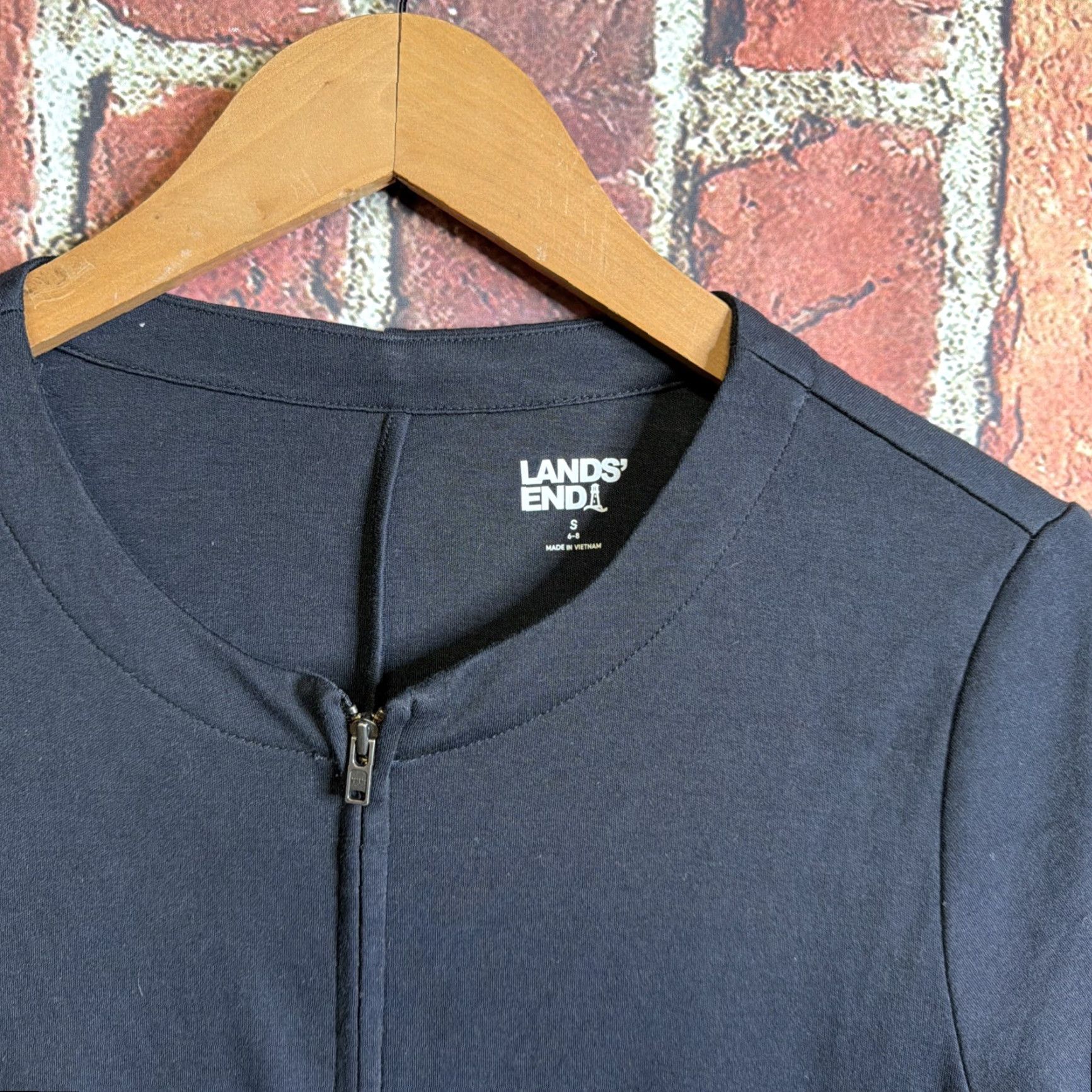 Lands' End Lands' End Womens Jacket Full Zip Fleece Black Small Oeko Tex Everyday Casual Outdoor Size S / US 4 / IT 40 - 2 Thumbnail