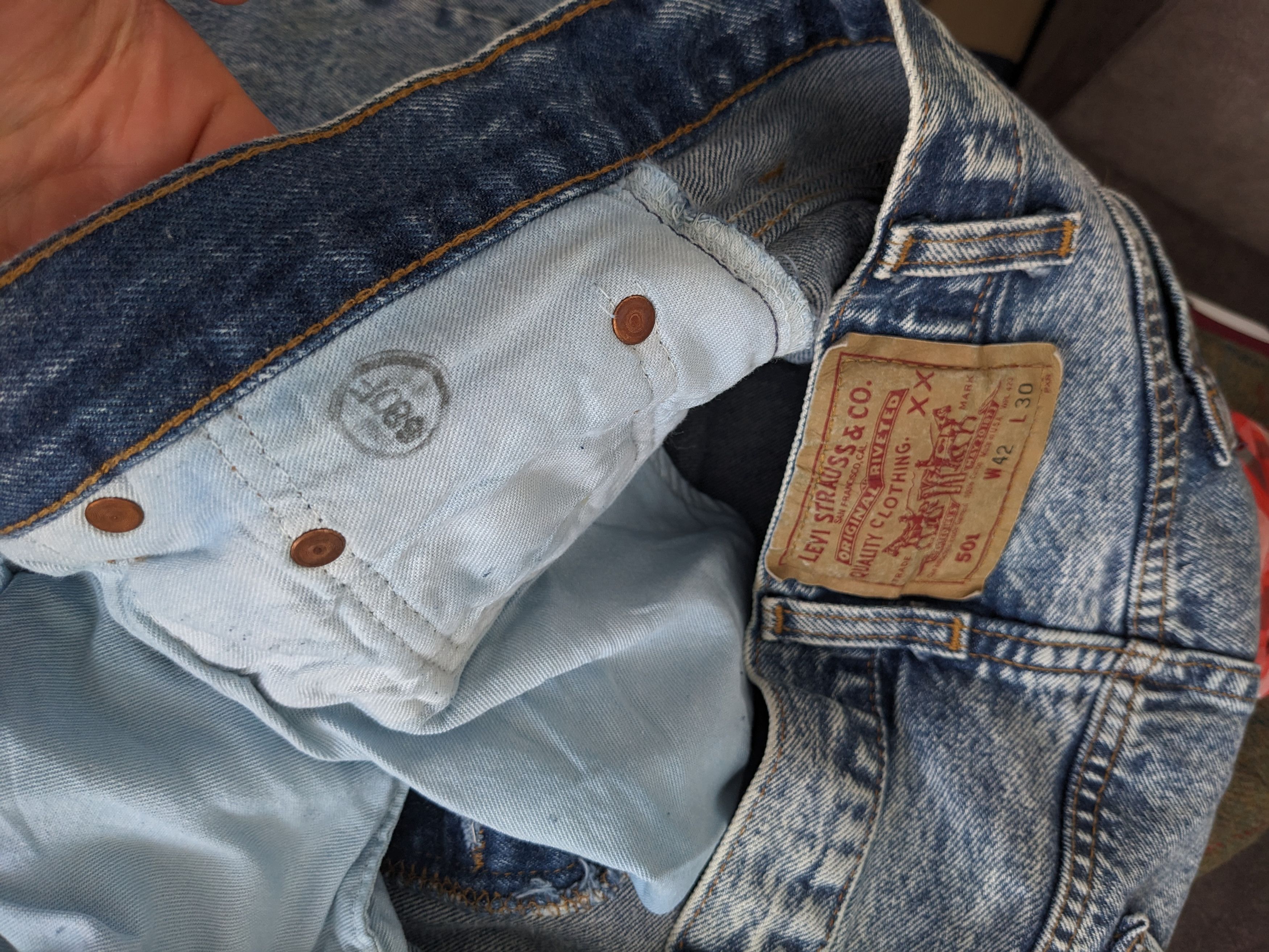 Levi's × Vintage Levi's 501 90s Vintage Rare Jeans Denim USA Made Washed W 42 Size US 42 / EU 58 - 13 Thumbnail