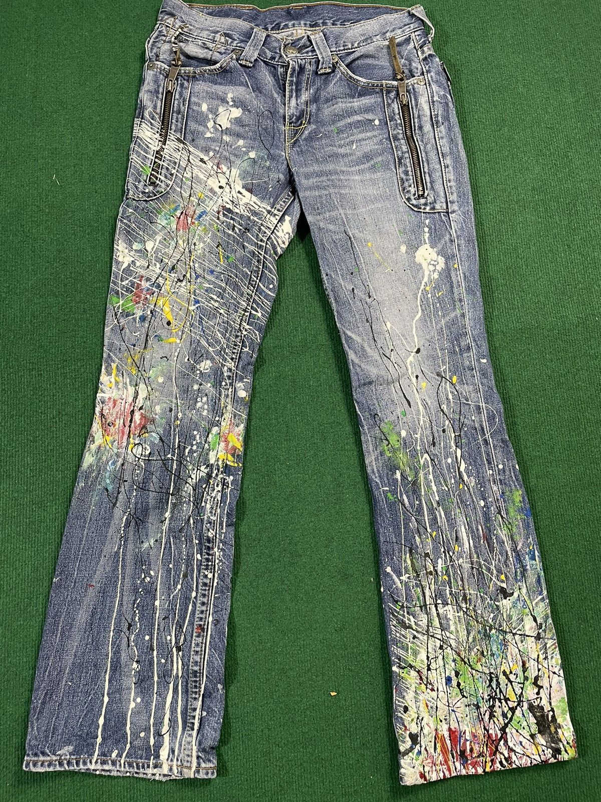 Levi's Levis Paint Splatter Flair Cutting Very Rare Jeans Size US 32 / EU 48 - 1 Thumbnail