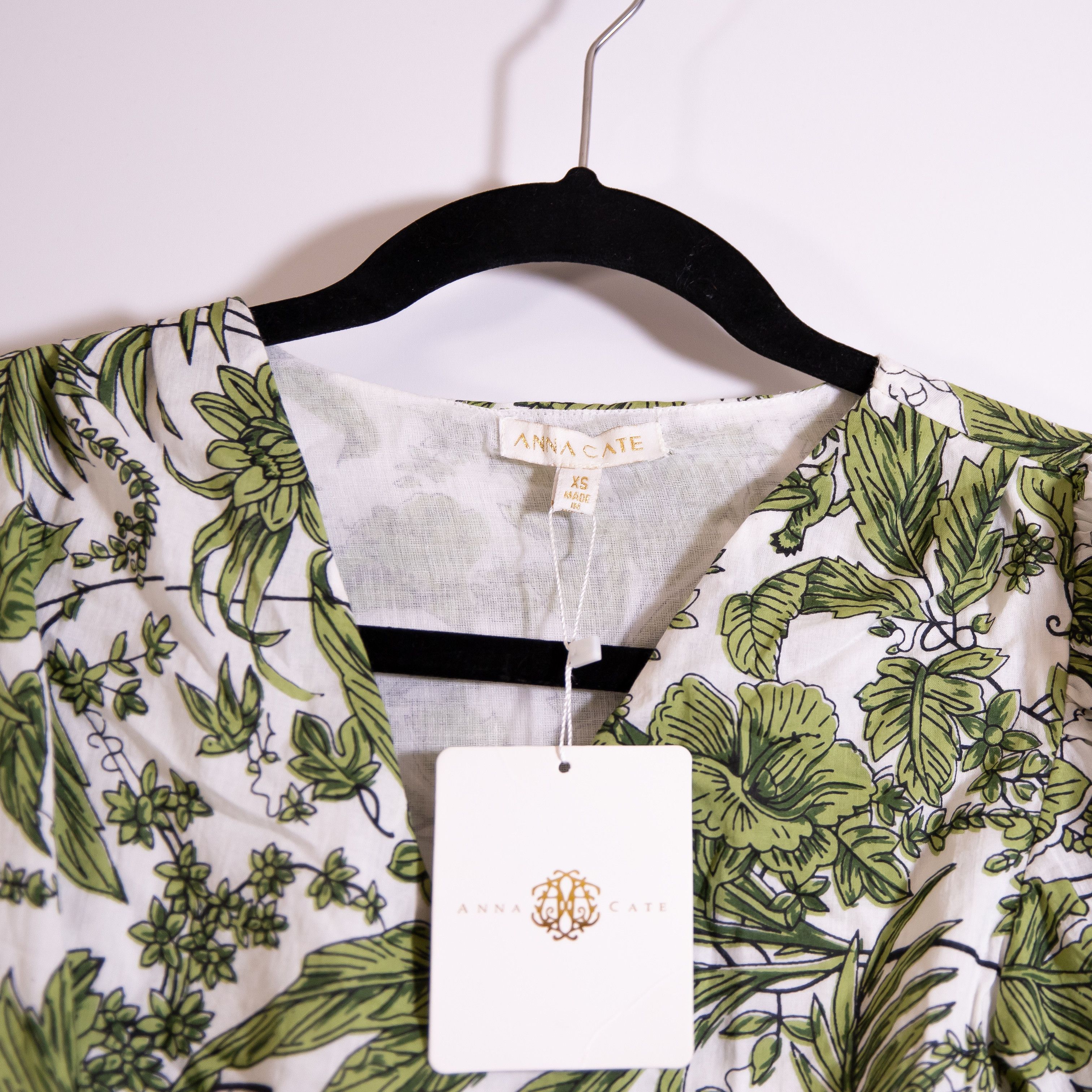 Other NEW Anna Cate Myers Green White Leaf Size XS / US 0-2 / IT 36-38 - 2 Thumbnail
