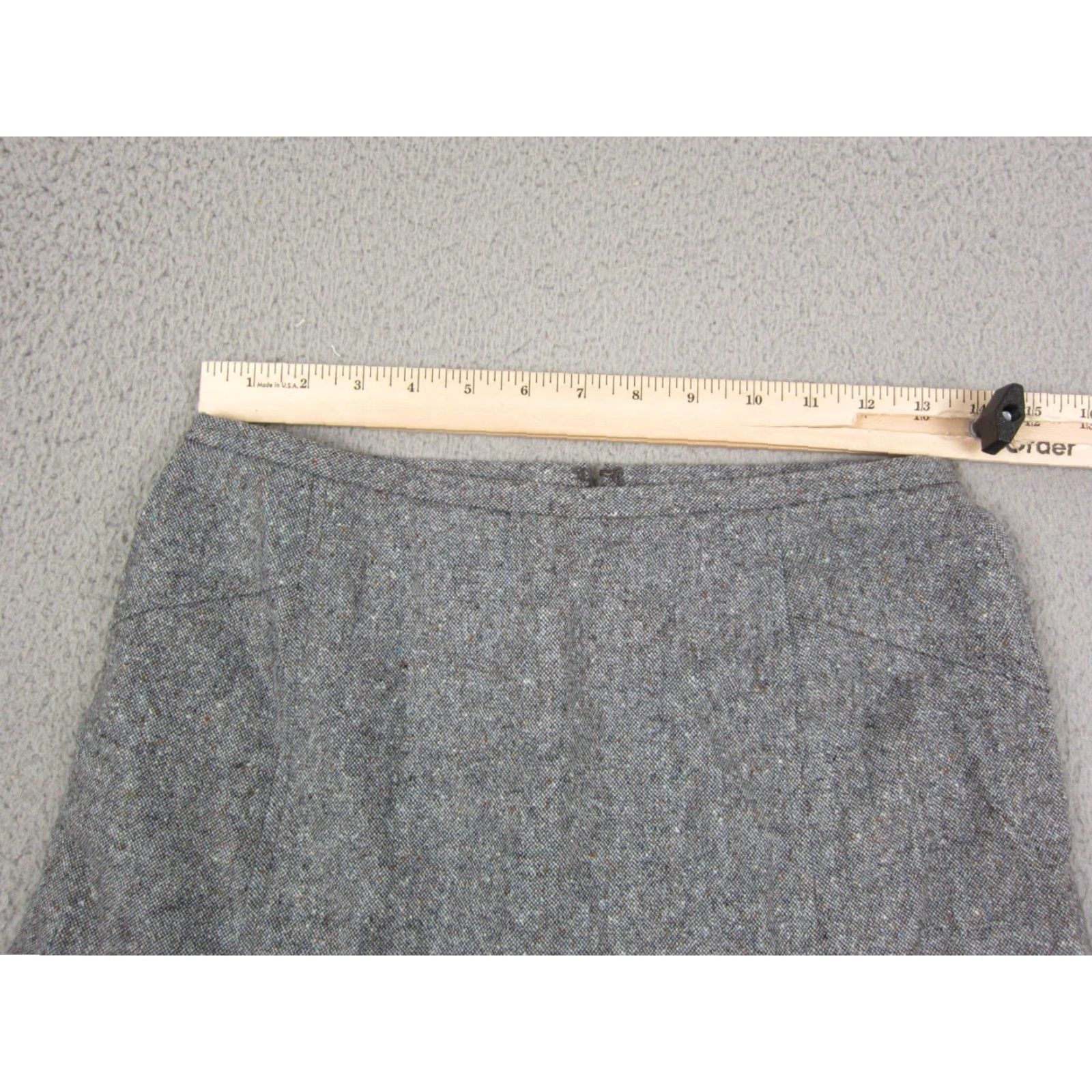 Ann Taylor VINTAGE Ann Taylor Skirt Women Short A-Line Gray Wool 2 90s 80s Casual Business Women Size 26" / US 2 / IT 38 - 6 Thumbnail
