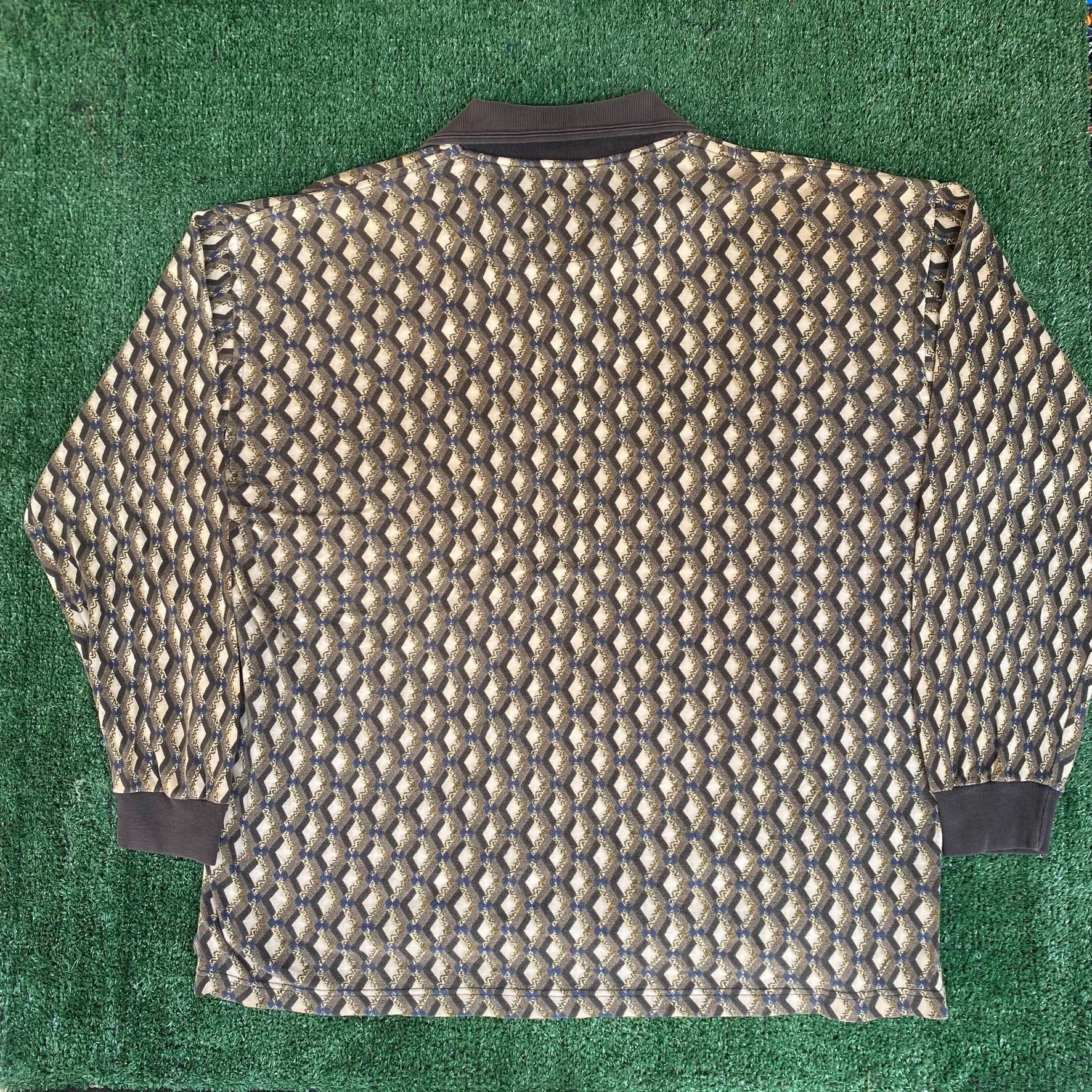 Vintage Vintage 90s Rugby Polo Shirt Geometric Long Sleeve Grandpa Size US XL / EU 56 / 4 - 5 Thumbnail