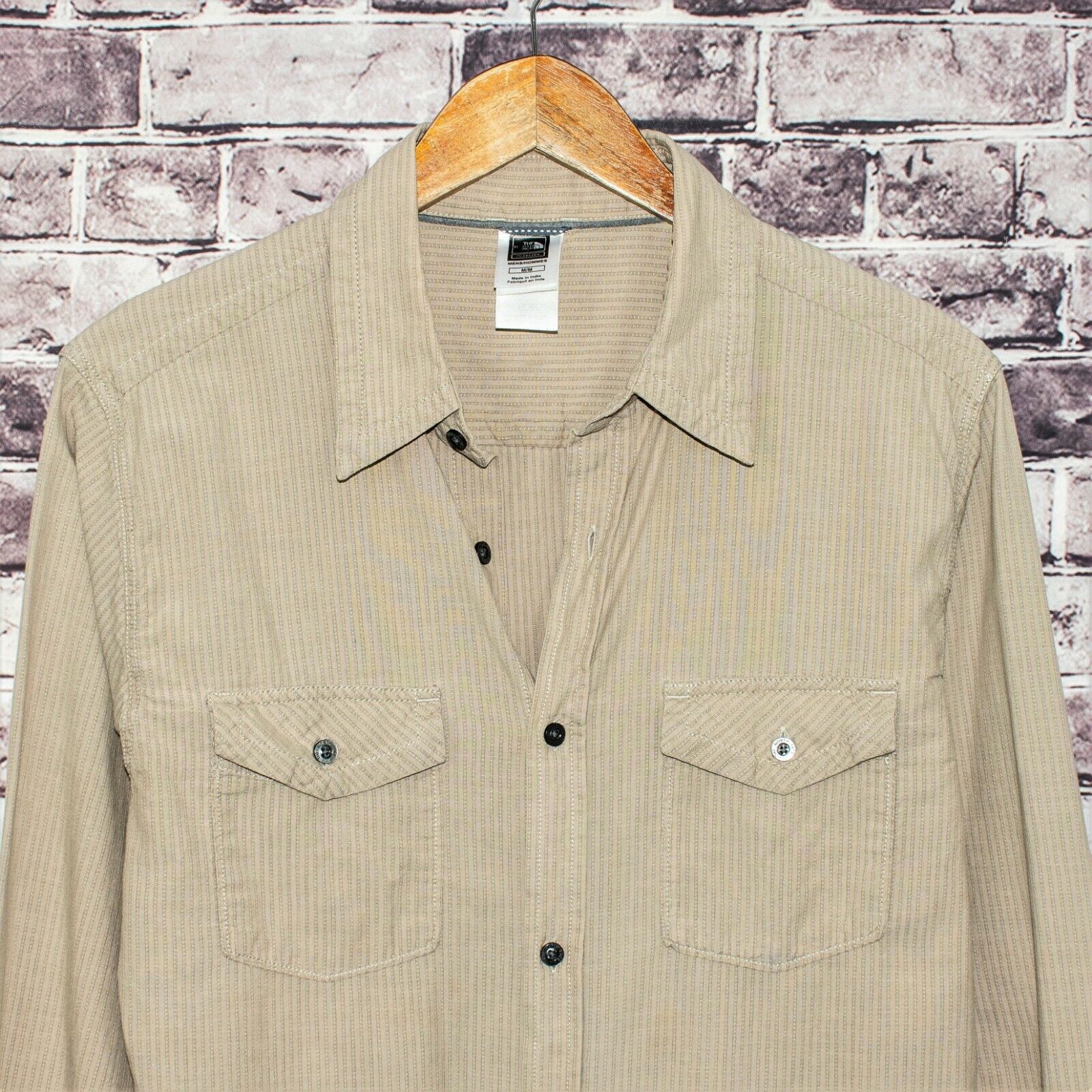 The North Face The North Face Men's Button up Shirt Tan Striped Cotton Size US M / EU 48-50 / 2 - 5 Thumbnail