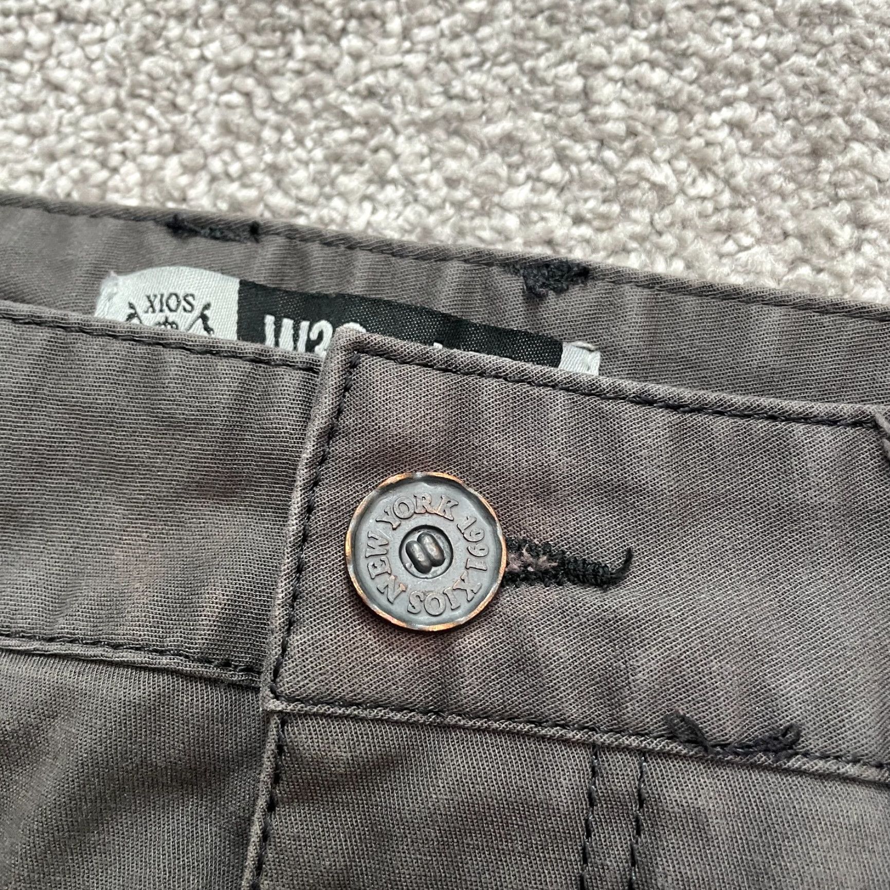 Vintage XIOS Chino Pants Men's 32x30 Dark Gray Casual Outdoor Straight Leg Size US 32 / EU 48 - 3 Thumbnail