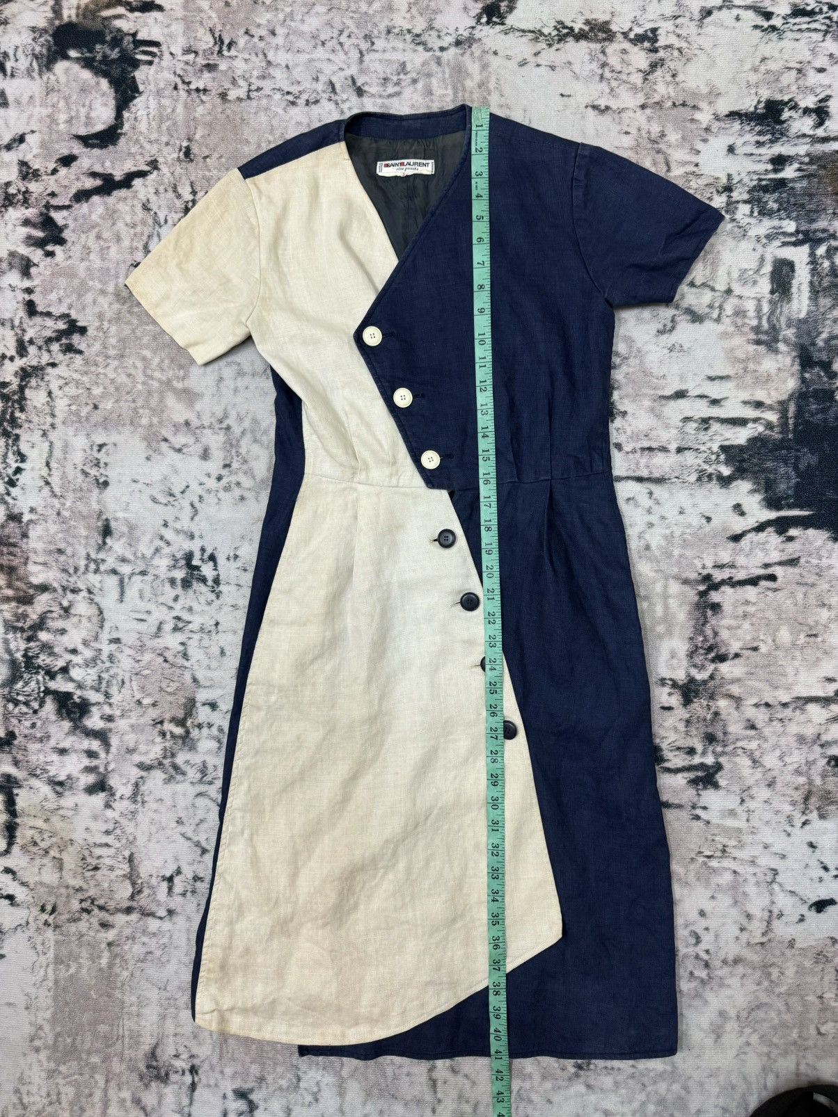 Saint Laurent Paris YVES SAINT LAURENT PARIS RIVE GAUCHE 1970’s LINEN DAY DRESS Size XS / US 0-2 / IT 36-38 - 17 Thumbnail
