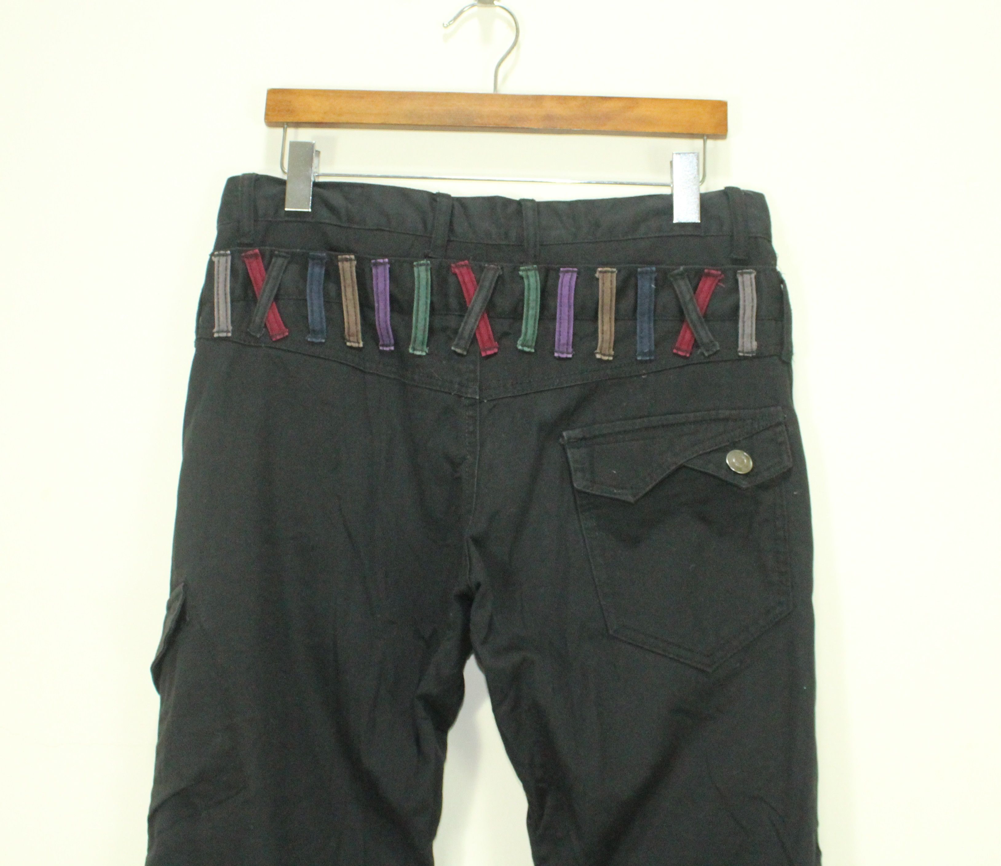 Japanese Brand Double Waist Pants Zipper Pants Side Pocket Wrinkled Seam Size US 33 - 10 Thumbnail