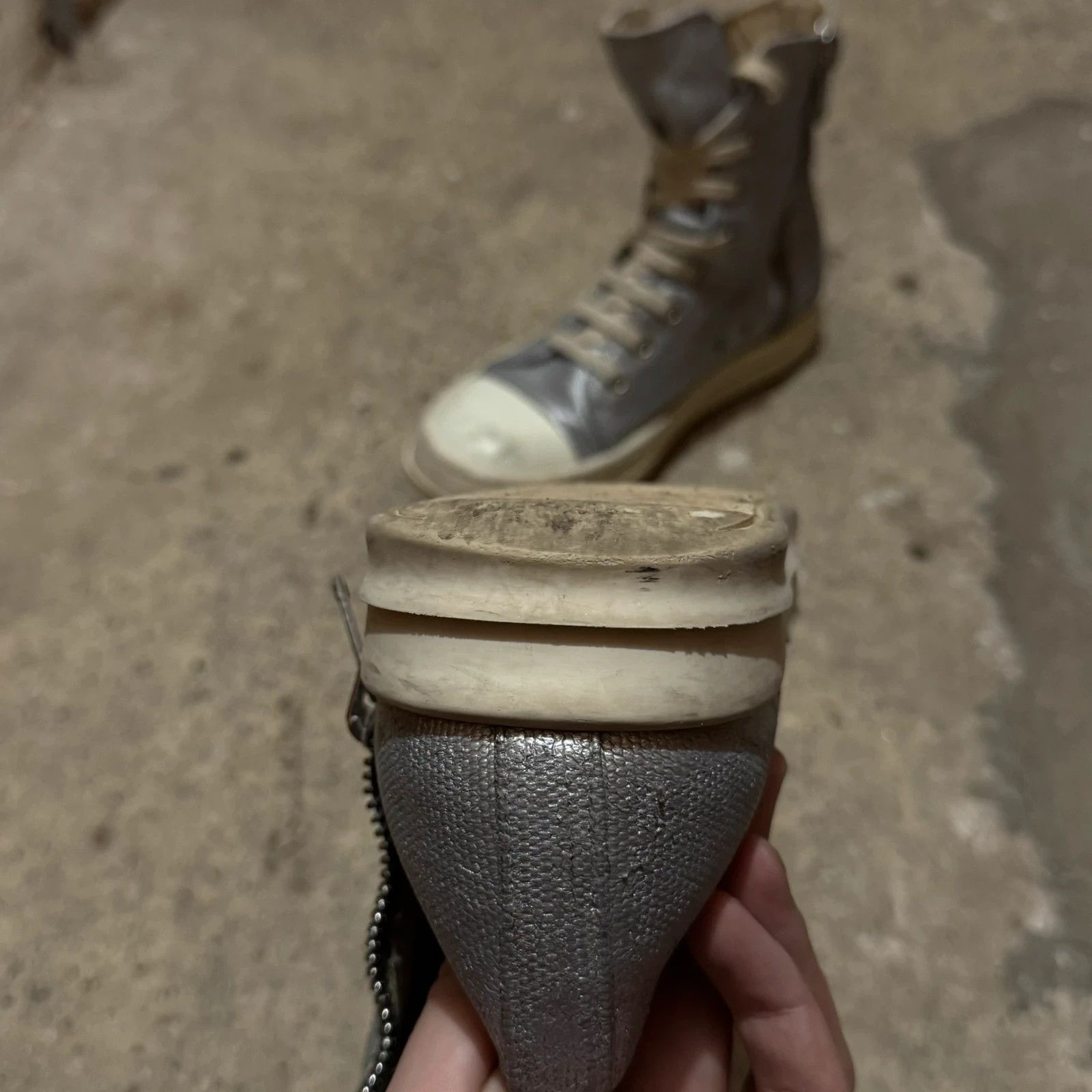 Rick Owens Rick owens drkshdw silver ramones logo Size US 8.5 / IT 38.5 - 7 Thumbnail