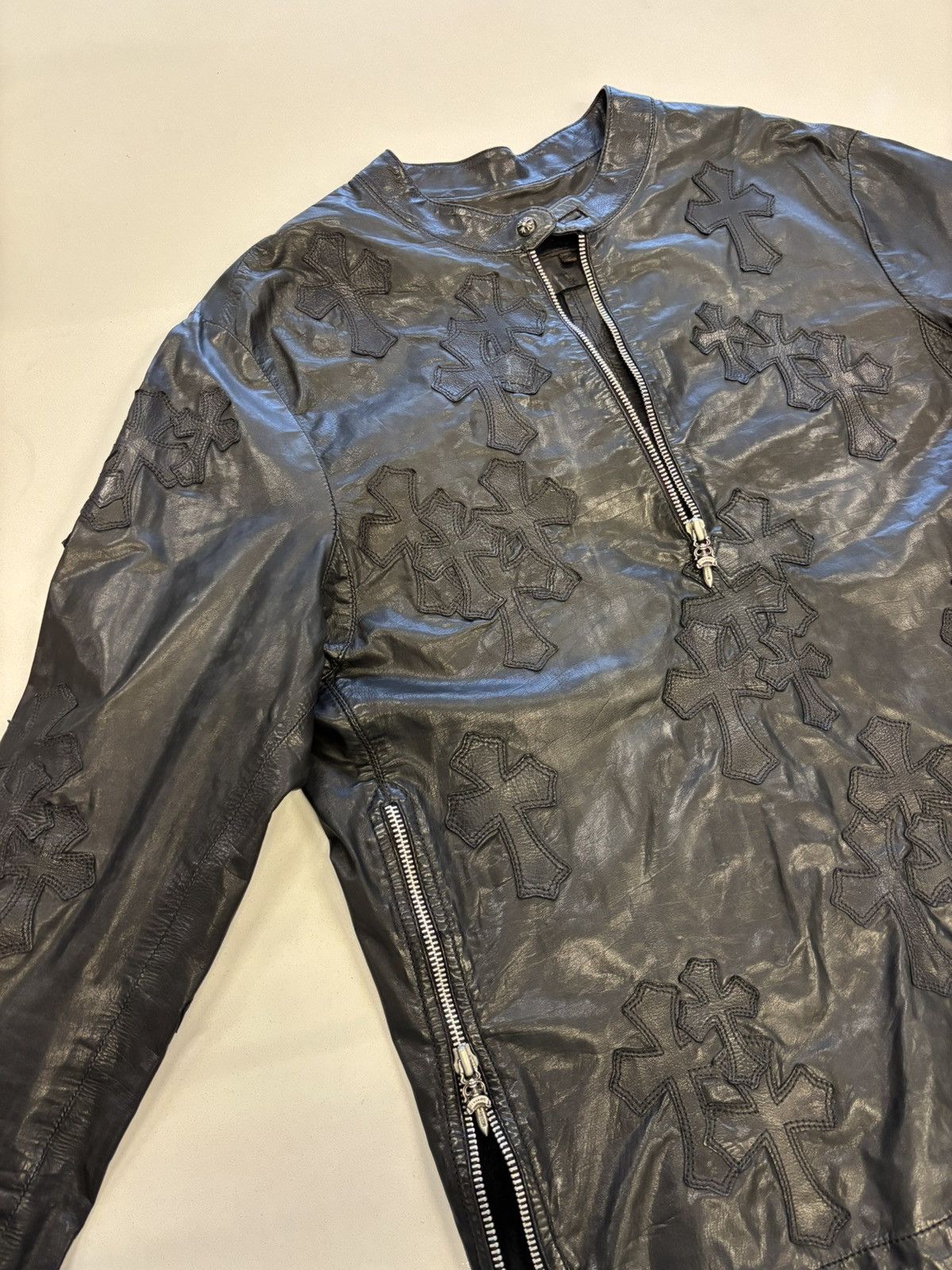 Chrome Hearts 1 of 1 RARE 80 cross Patches leather EZ Rider pullover jkt Size US S / EU 44-46 / 1 - 1 Thumbnail