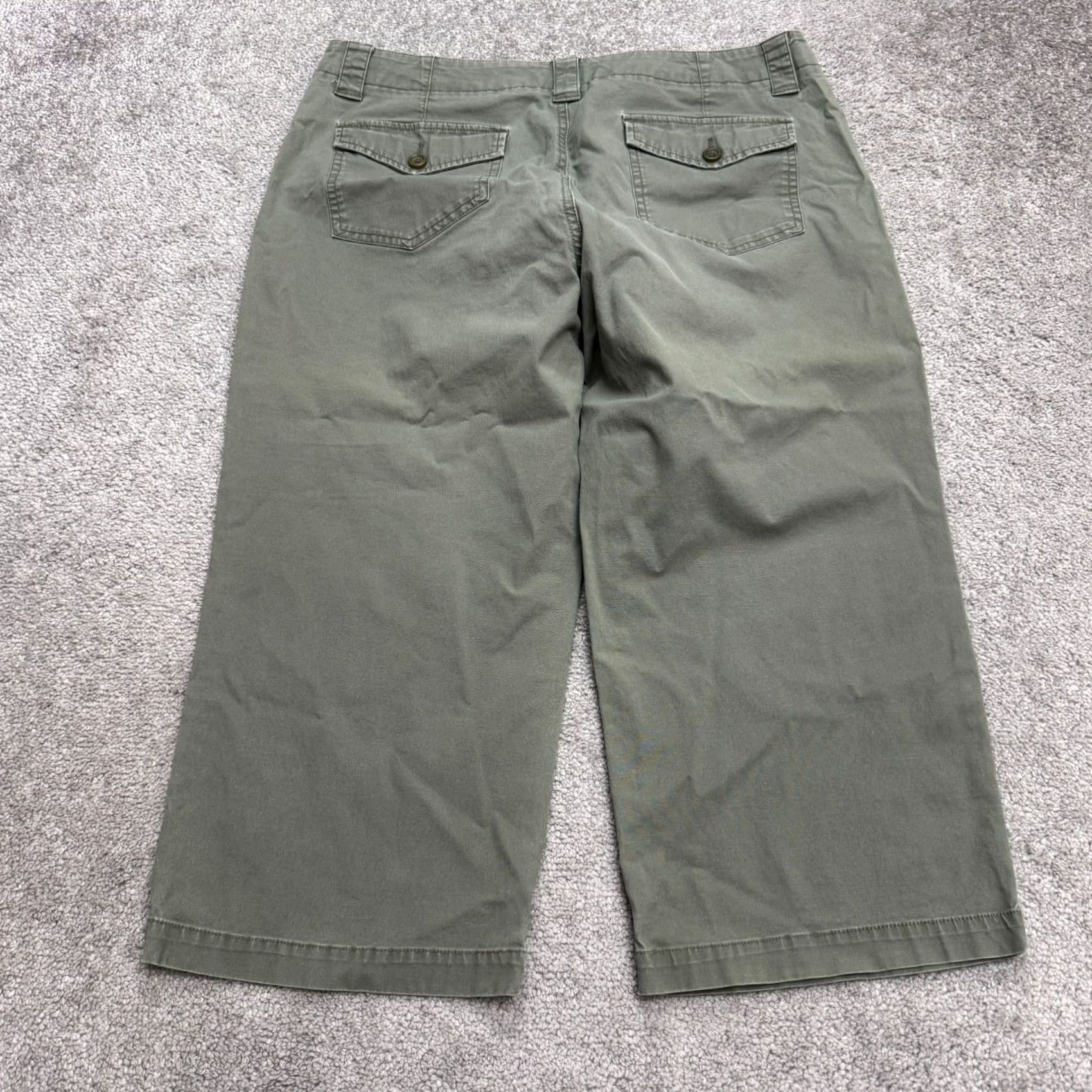 Dockers DOCKERS Cargo Pants Womens 12 Olive Green Canvas Cotton Spandex High Rise Straight Front Casual Streetwear Outdoor Group: Pants Size 34" / US 12 / IT 48 - 2 Thumbnail