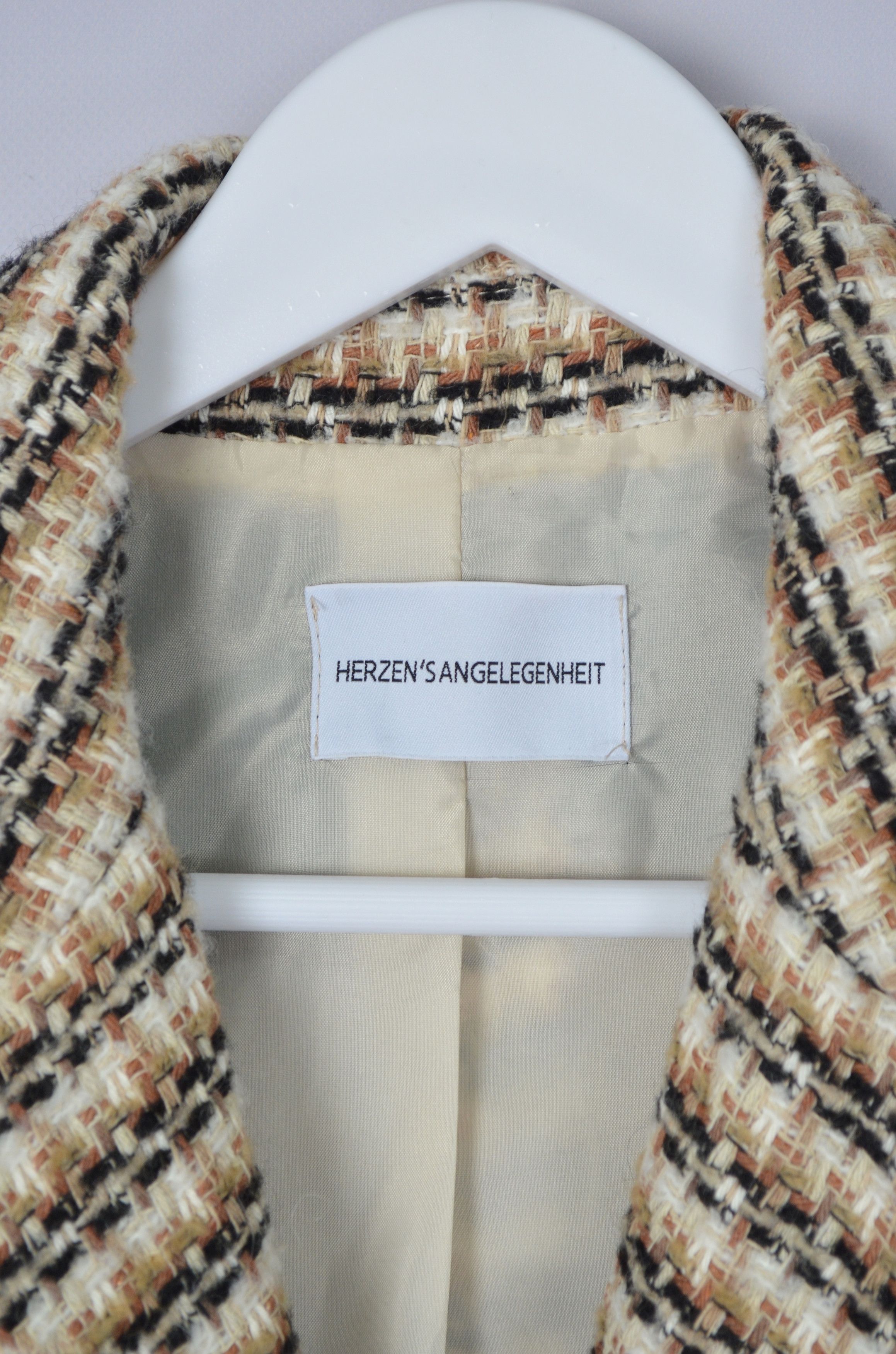 Designer Herzensangelegenheit Tweed Cotton Blazer Jacket Sz 42 XL Size XL / US 12-14 / IT 48-50 - 3 Thumbnail