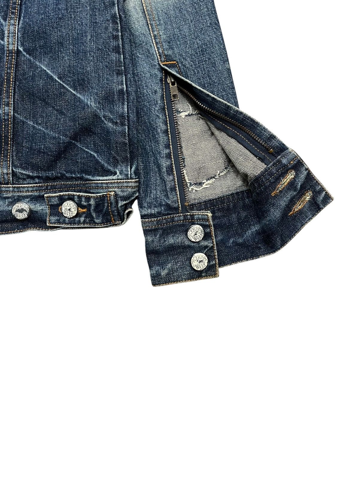 If Six Was Nine 2000s Jackrose - Crash Denim Cross Patch Jacket Size US M / EU 48-50 / 2 - 8 Thumbnail