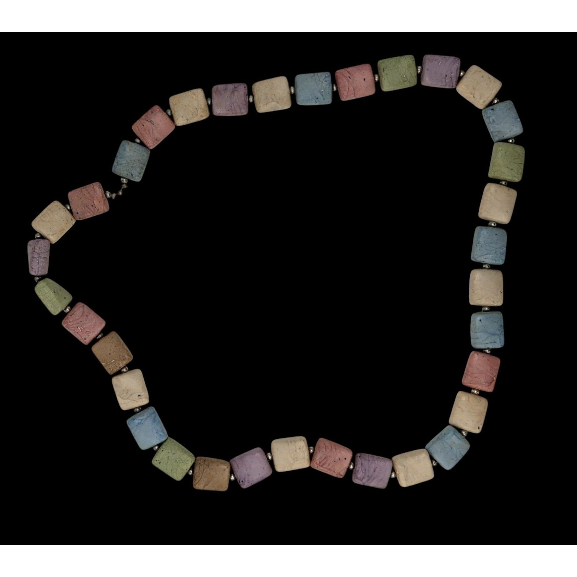 Other Vintage Pastel Faux Stone Marbled Beaded Necklace Size ONE SIZE - 2 Thumbnail