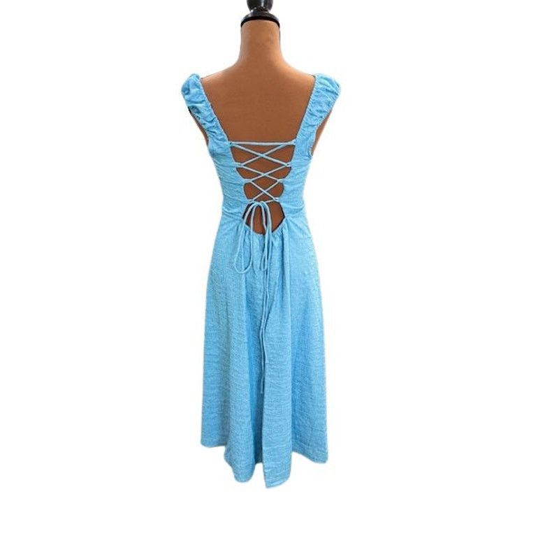 ASTR The Label ASTR the Label Crinkle Shoulder Midi Dress – Size Small 💙 Size S / US 4 / IT 40 - 7 Thumbnail