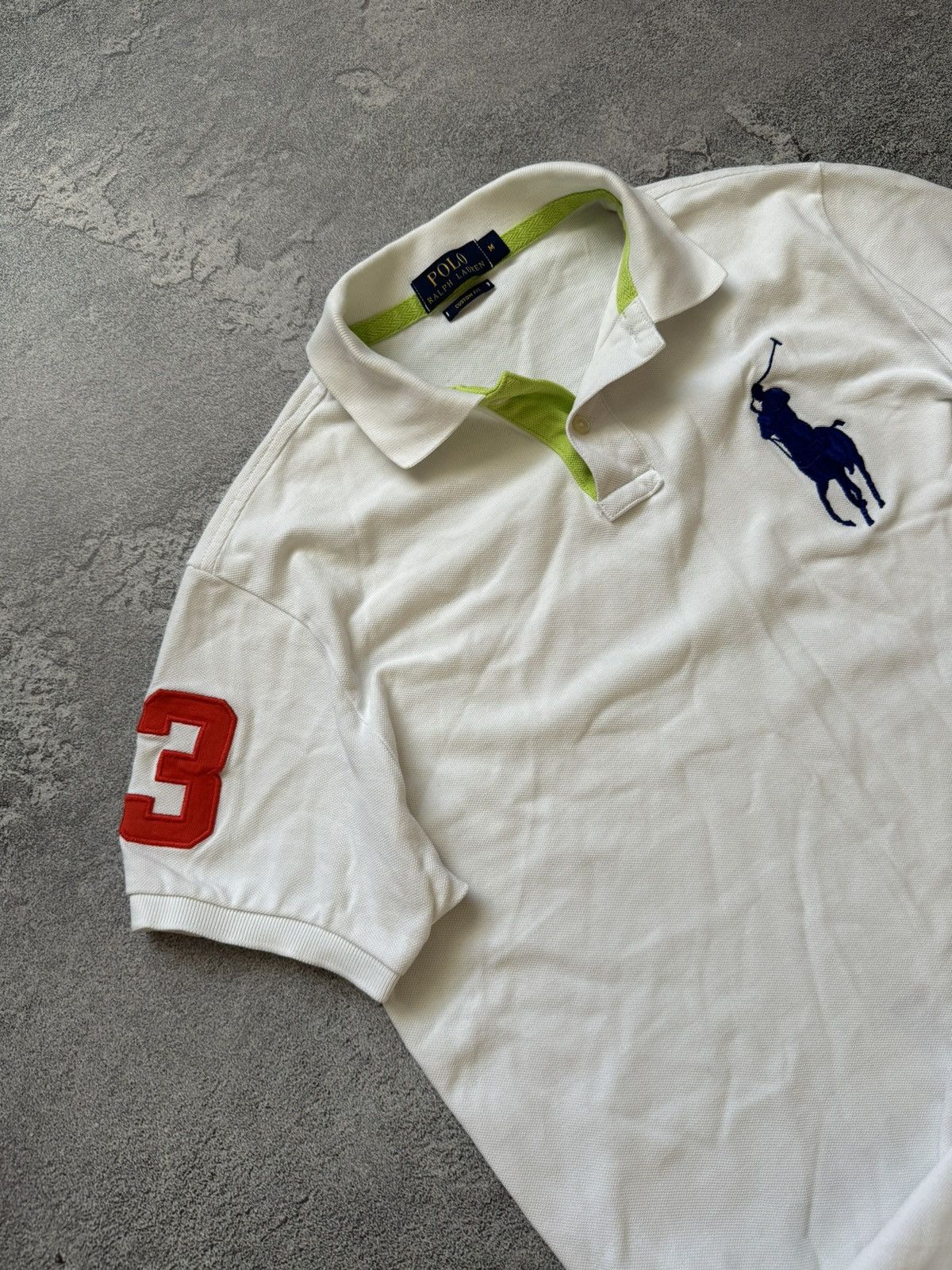 Polo Ralph Lauren × Vintage Polo Ralph Lauren M white polo tee T-shirt rugby big logo Size US M / EU 48-50 / 2 - 2 Thumbnail