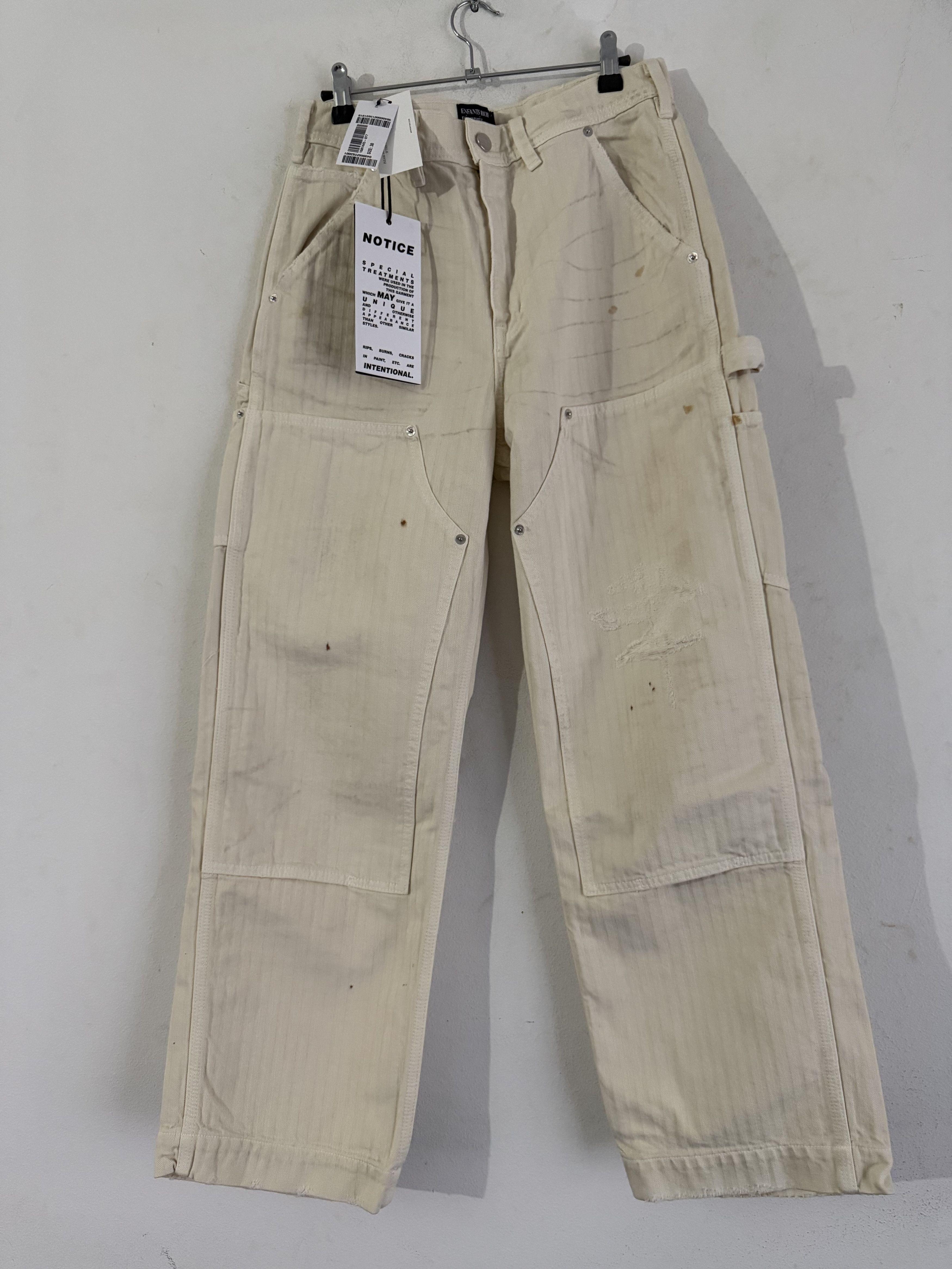 Enfants Riches Deprimes Off-White Double Knee Paint Denim Trousers Size US 30 / EU 46 - 6 Thumbnail
