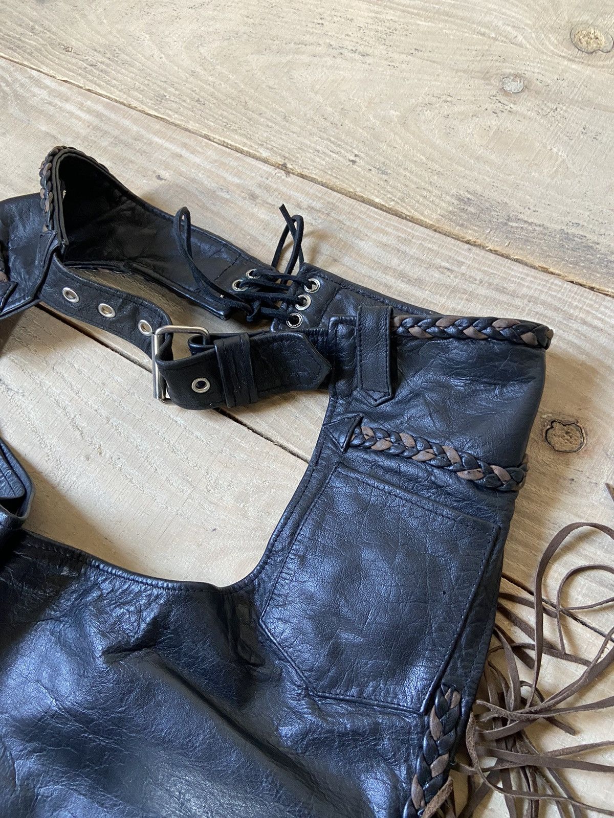 Genuine Leather × Indian Motorcycle × Vintage Leather Gallery Cow Boys pants y2k Size 27" / US 4 / IT 40 - 6 Thumbnail