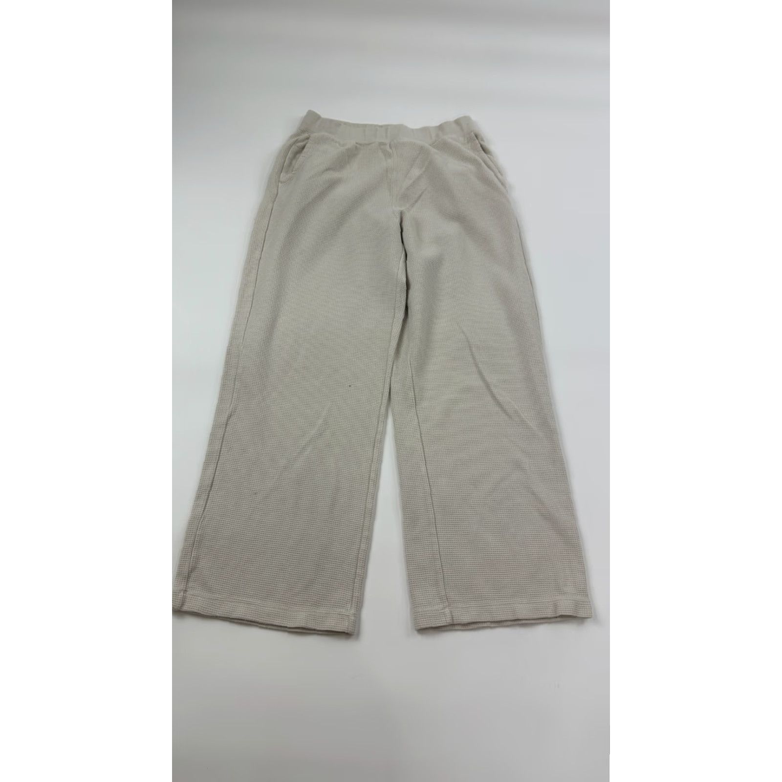 Uniqlo Uniqlo Wide Leg Pants Womens Large Beige Elastic Waist Pull On Casual Trousers Size 36" / US 14 / IT 50 - 3 Thumbnail