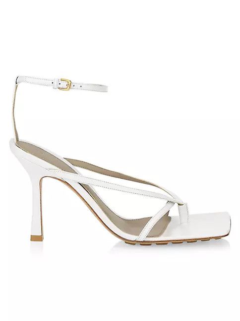 Bottega Veneta os11x0124 Stretch Leather Strappy Thong Sandals in Bianco Size US 10.5 / IT 40.5 - 1 Preview