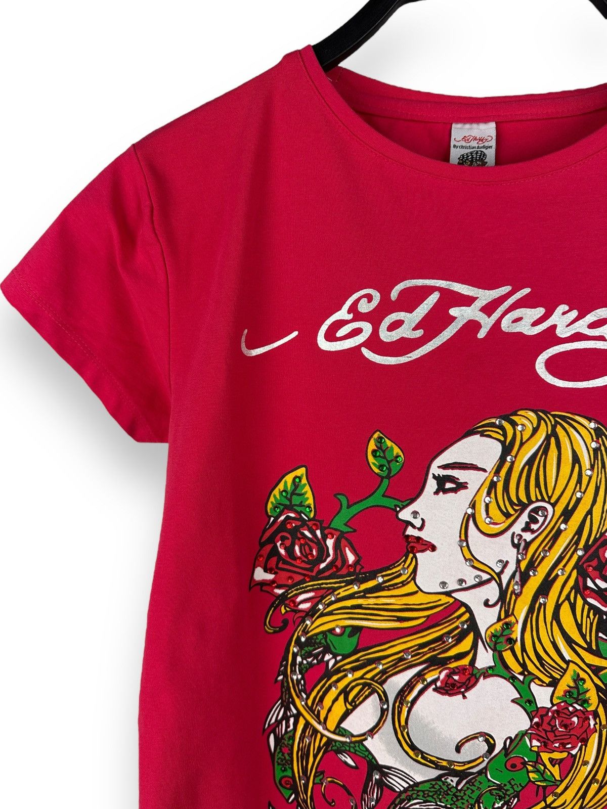 Ed Hardy Vintage Y2K Ed Hardy By Christian Audigier Pink T-Shirt Size XS / US 0-2 / IT 36-38 - 3 Thumbnail