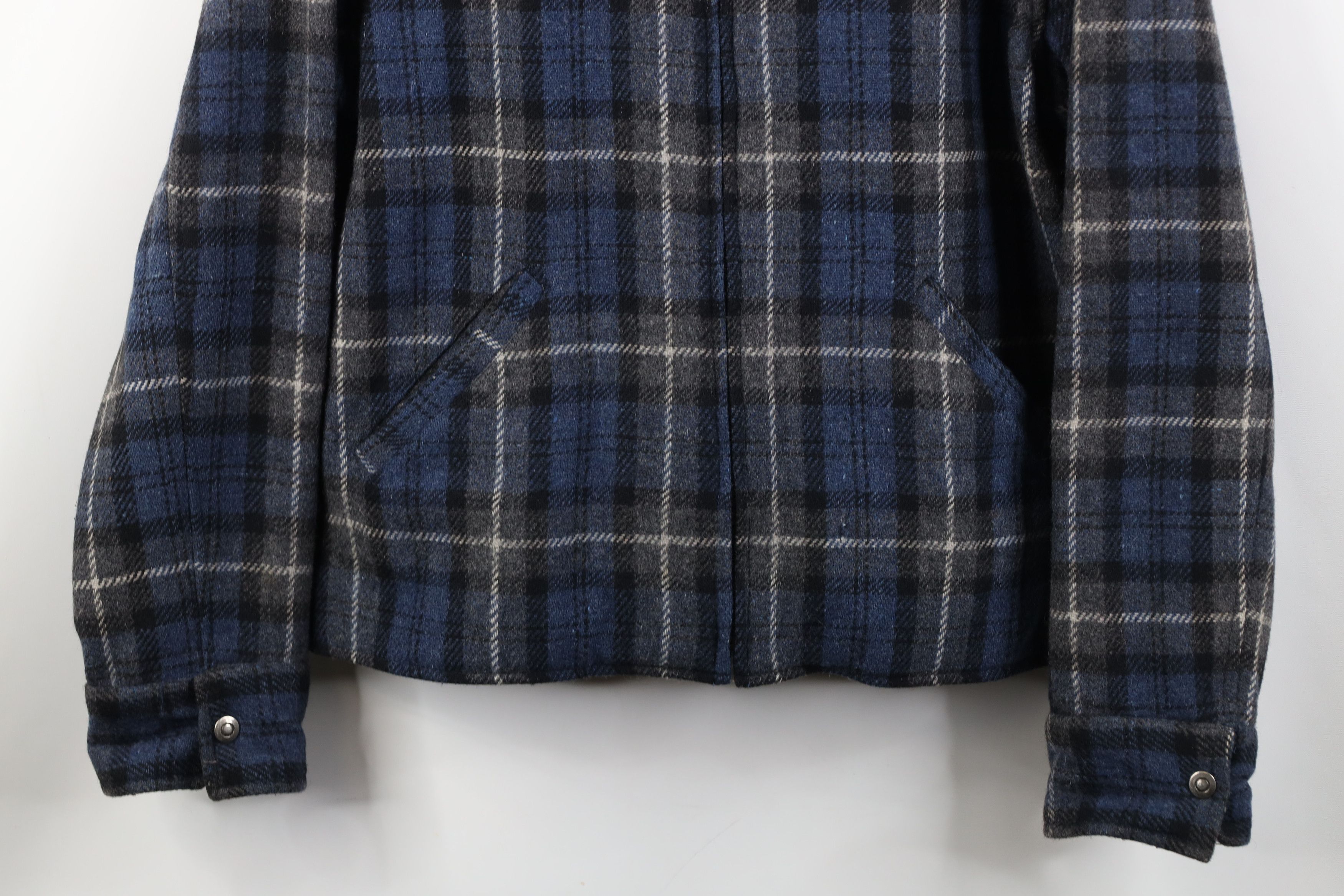 Vintage Vintage 90s Streetwear Blend Buckle Back Bomber Jacket Plaid Size L / US 10 / IT 46 - 3 Thumbnail