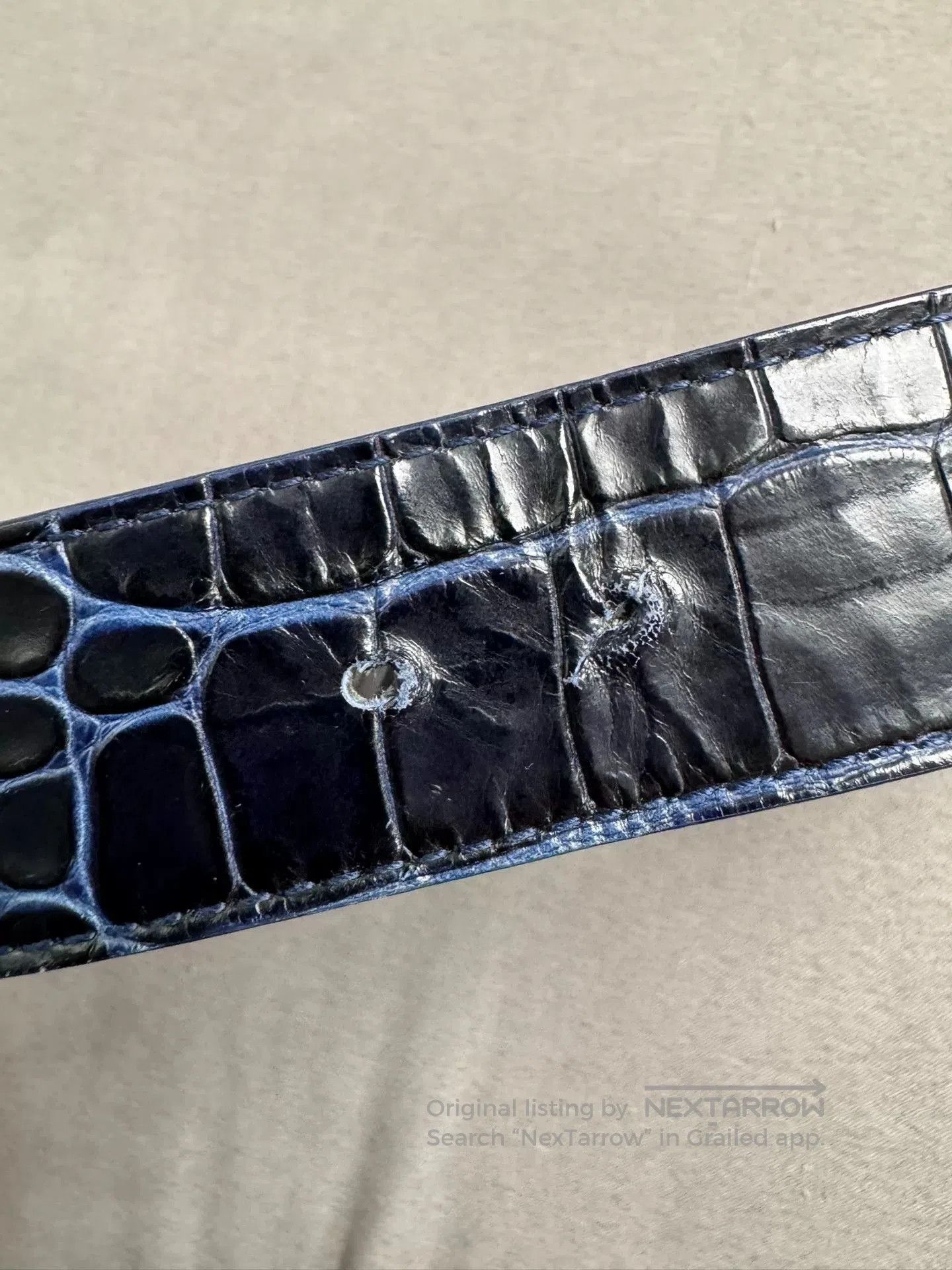 Balenciaga Balenciaga Crocodile Pattern Belt Second Hand. Size ONE SIZE - 4 Thumbnail