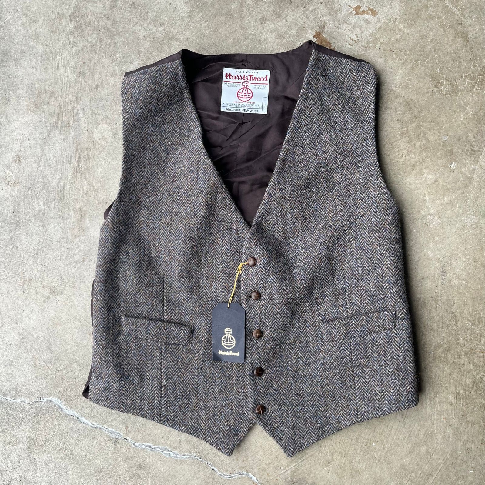Vintage Harris Tweed Gray Wool Waistcoat Tweed Vest Gilet Men's L 50 Size US L / EU 52-54 / 3 - 1 Thumbnail