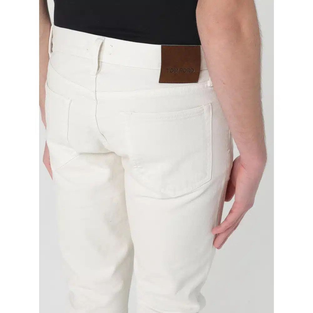 Tom Ford o1loc1c0425 DPR001 Regular Fit Denim in White Size US 33 - 3 Thumbnail