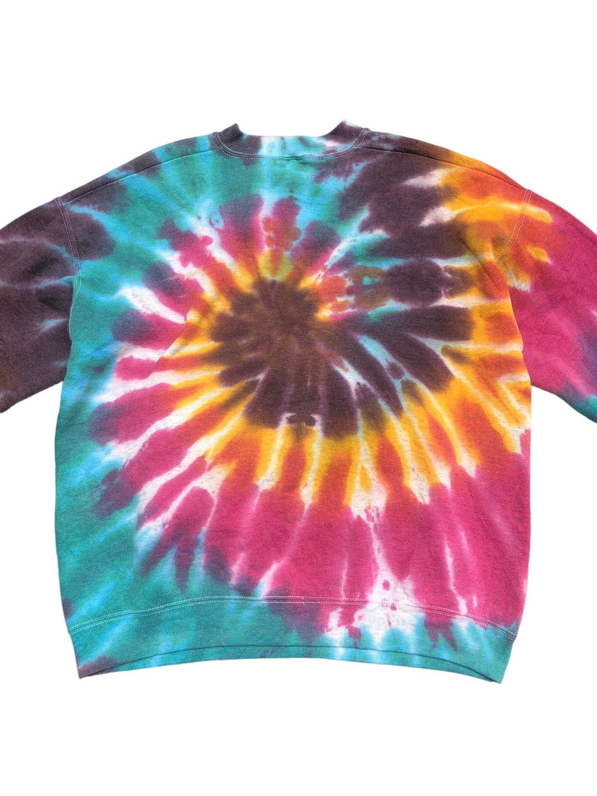 Band Tees × Pink Floyd × Vintage 🔥Vintage PINK FLOYD Tie Dye Bootleg Rock Band Sweatshirt Size US L / EU 52-54 / 3 - 4 Thumbnail