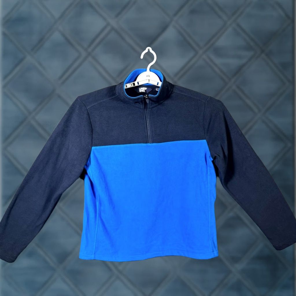Lands' End Lands' End Sweatshirt Mens Medium 38-40 Navy Blue Fleece 1/4 Zip Hiking Outdoor Size US M / EU 48-50 / 2 - 1 Thumbnail