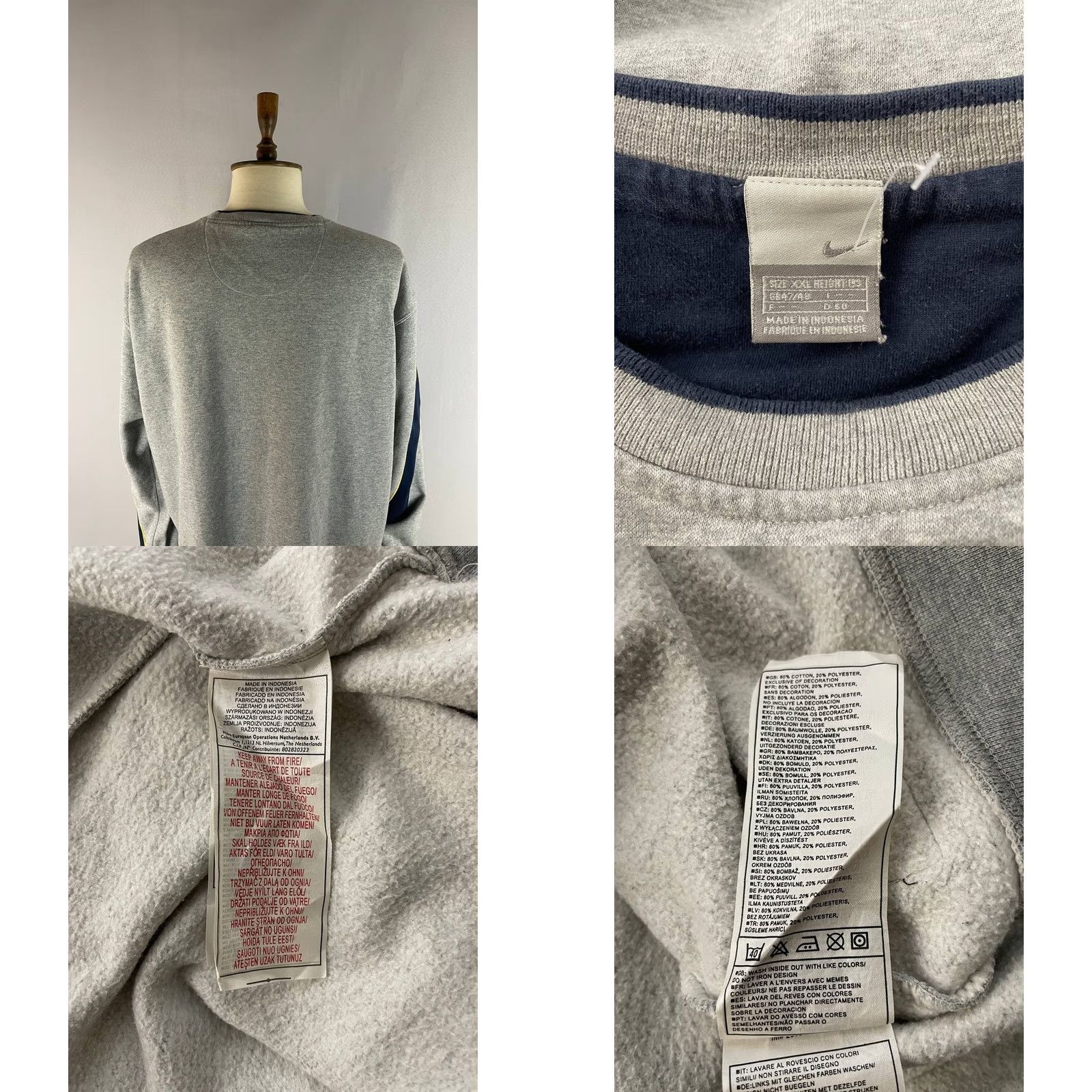 Nike Nike Shirt Mens XXL Gray Sweatshirt Size Cotton Crew Neck Long Sleeve Pullover Size US XXL / EU 58 / 5 - 9 Thumbnail