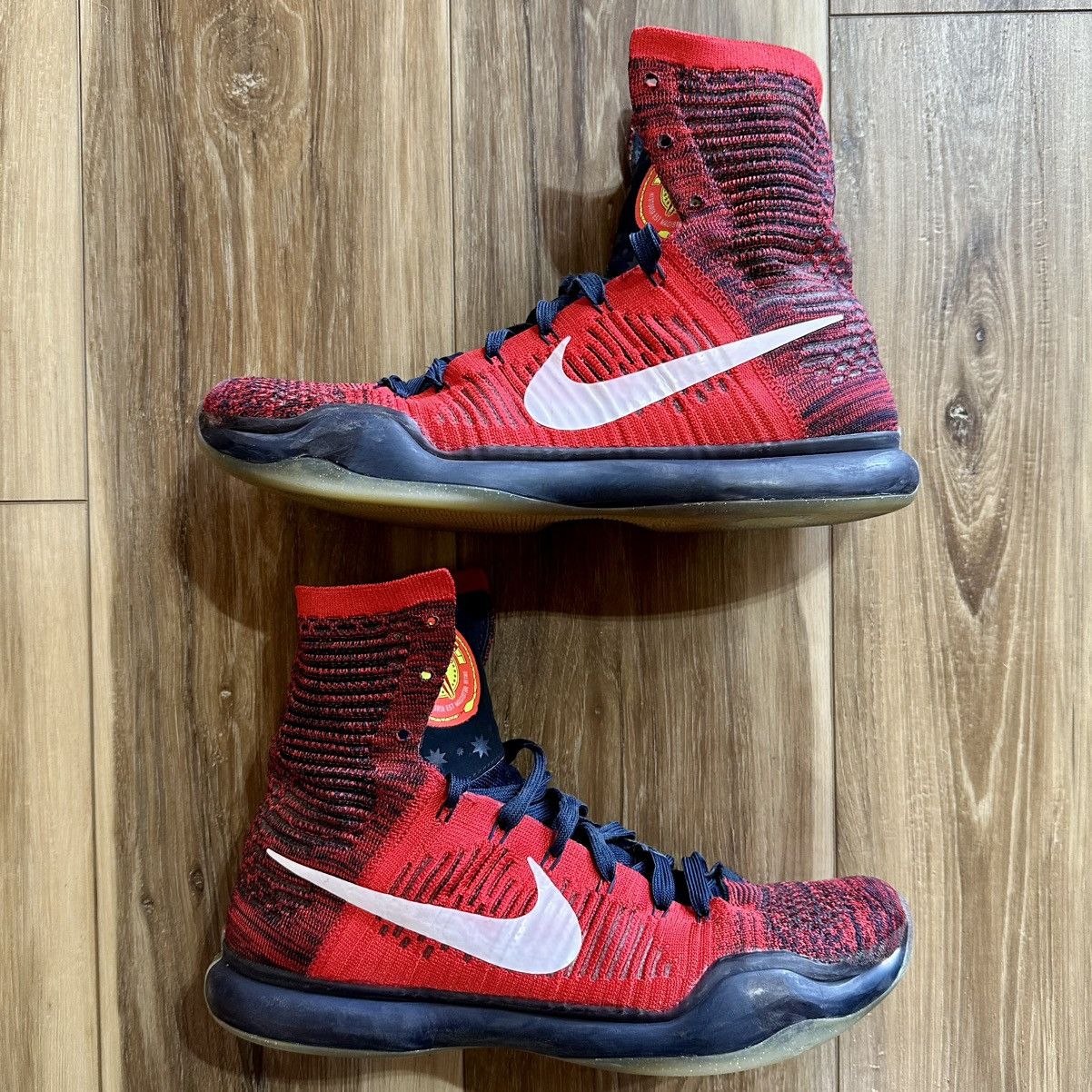 Nike Kobe 10 X Elite High USA American Red Mamba Shoes, 12