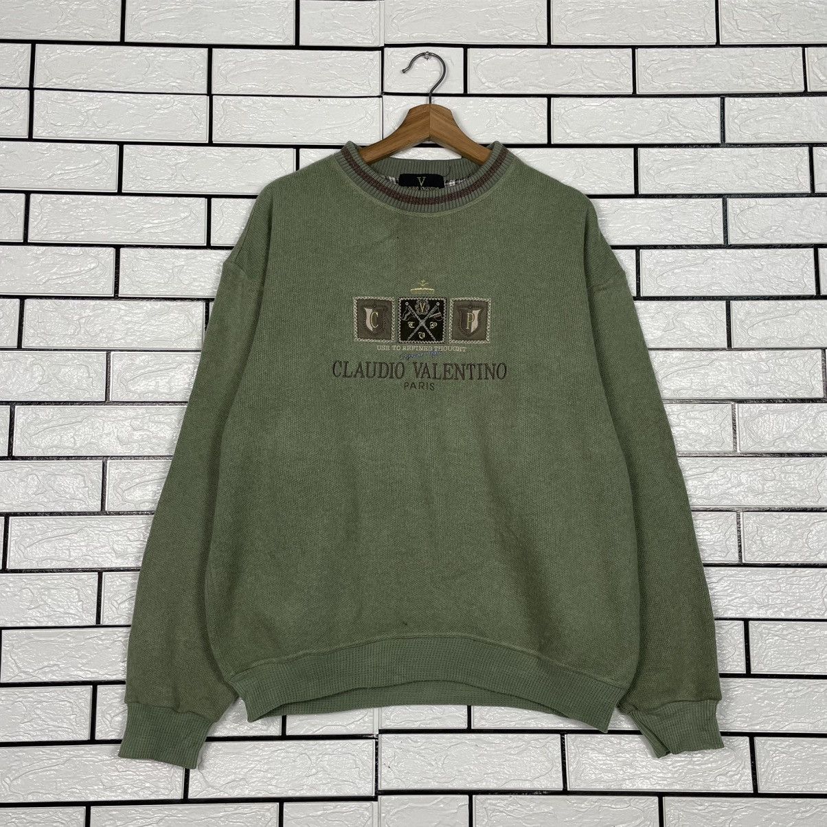 Other Claudio Valentino Oaris Big Logo Sweatshirt Size US L / EU 52-54 / 3 - 1 Thumbnail