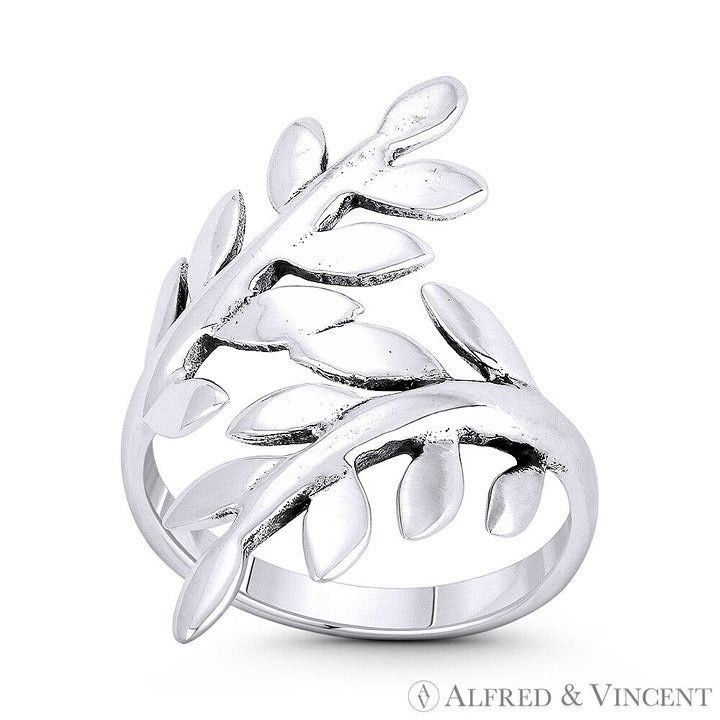 Other Olive Branch & Leaf Charm Bypass Long Ring Size 6 Size ONE SIZE - 1 Preview