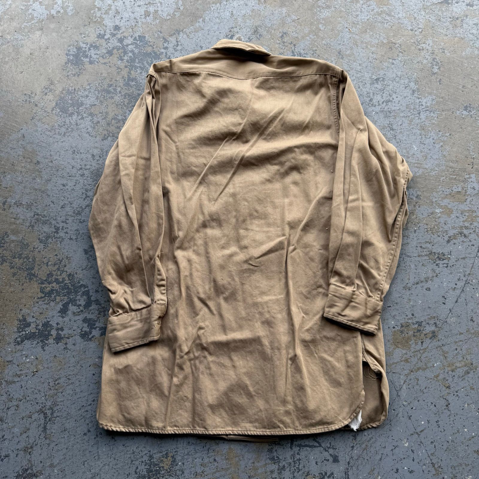 Vintage Vintage 1950s US Army Poplin Khaki Shirt Mens Size US M / EU 48-50 / 2 - 3 Thumbnail