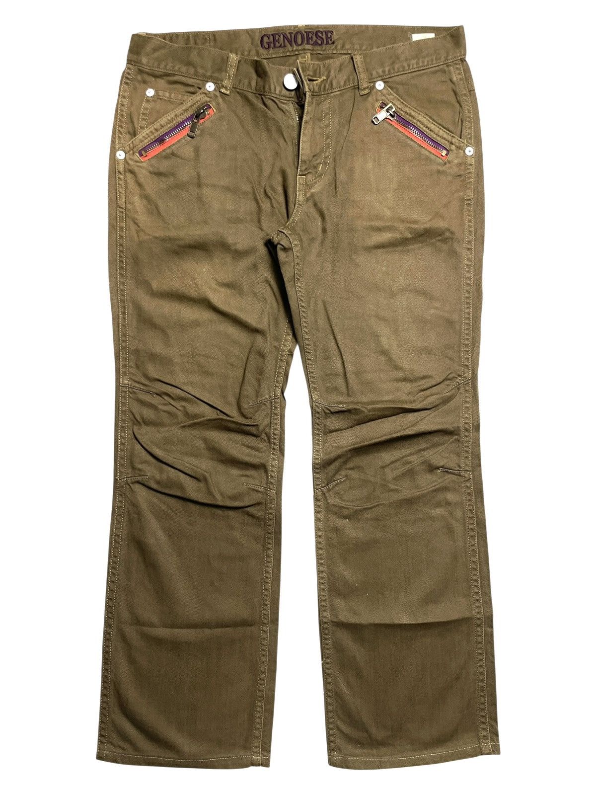 PPFM 2000’s Genoese - Buckle Back Zip Flared Pants Size US 34 / EU 50 - 1 Thumbnail