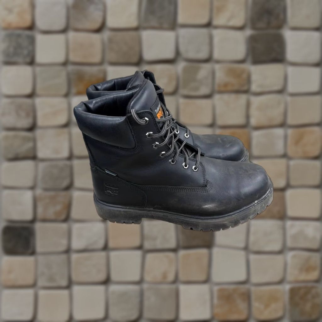 Timberland Timberland PRO Boots Mens Size 14 M Direct Attach Steel Toe Work Black Leather Shoes Size US 14 / EU 47 - 1 Thumbnail