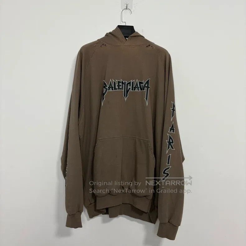 Balenciaga Balenciaga Lightning Crack Printed Destroyed Hoodie Sweats Size US M / EU 48-50 / 2 - 1 Thumbnail