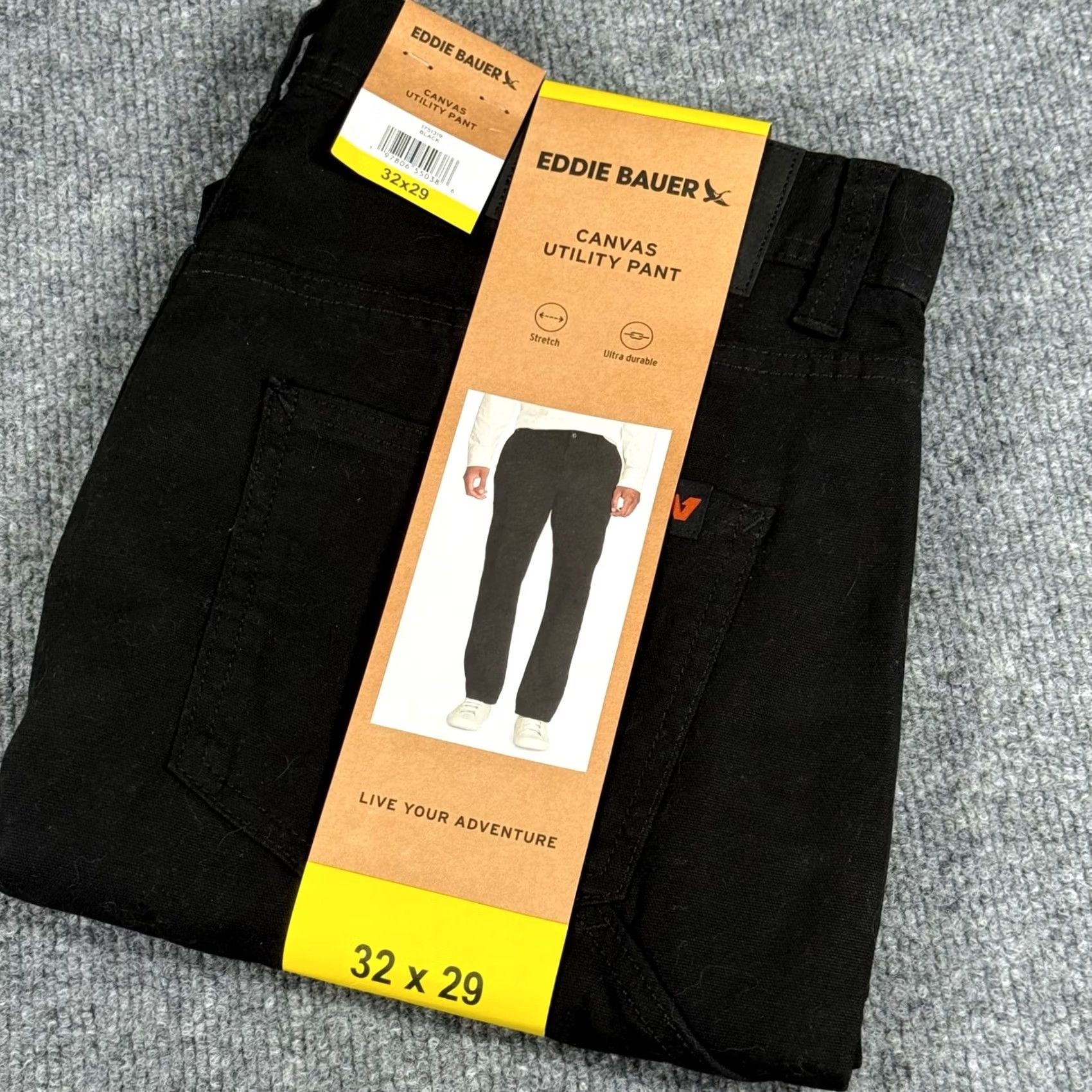 Eddie Bauer Eddie Bauer Canvas Utility Pants Black 32x29 Regular Mens Chino Stretch Workwear Canvas Pants Size US 32 / EU 48 - 2 Thumbnail