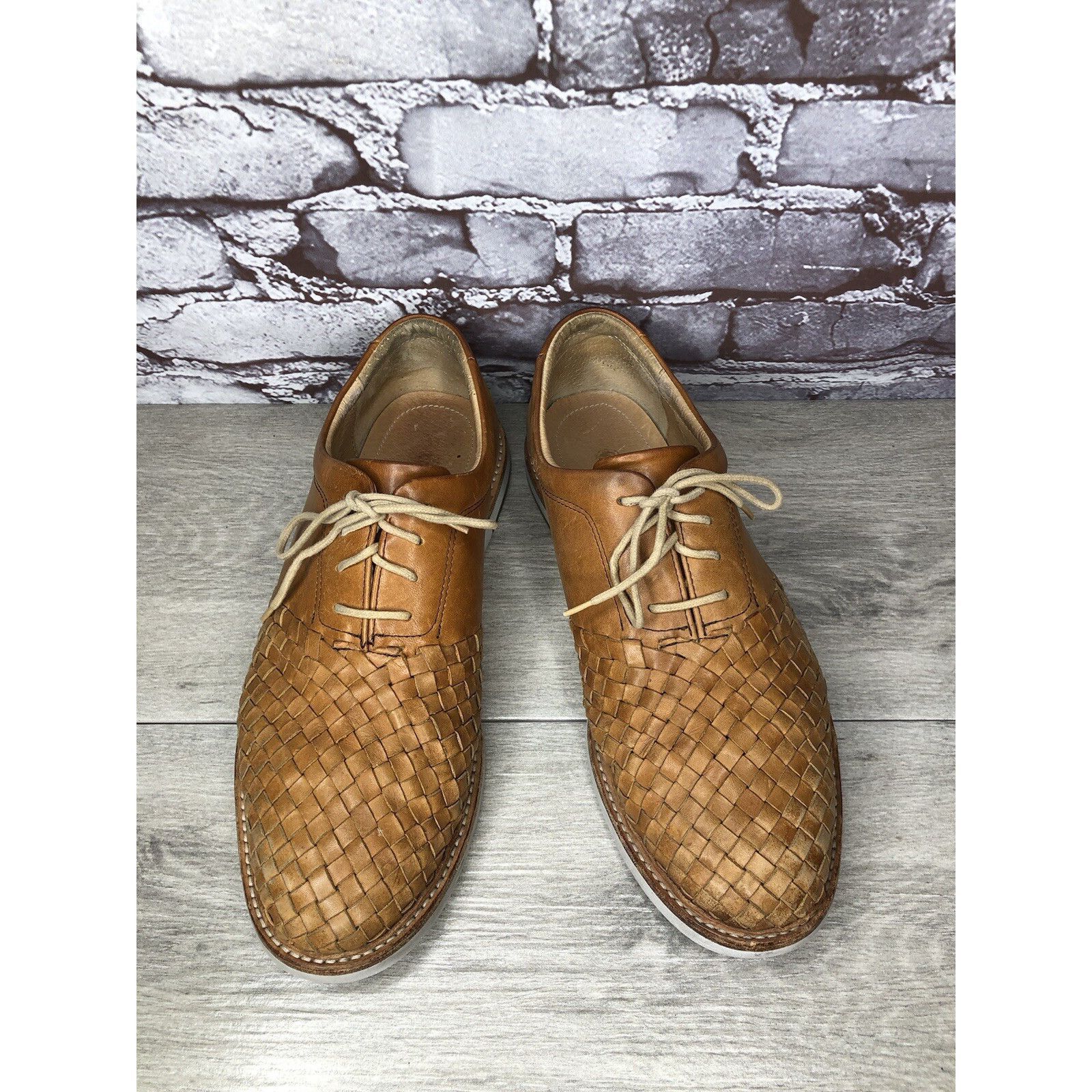 Other THOROCRAFT ROSS Brown Woven Leather Oxfords Lace Up Shoes Me Size US 10 / EU 43 - 16 Thumbnail