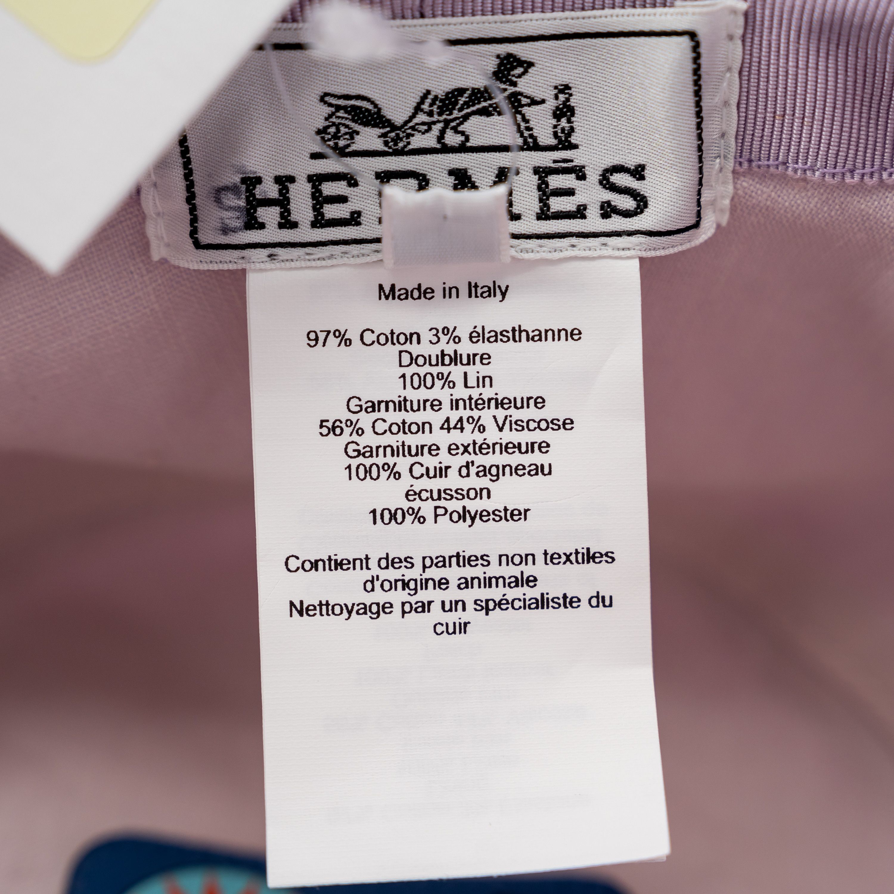 Hermes Hermes Fred H Circle Bucket Hat Twill Lambskin 55 Lilas Size ONE SIZE - 6 Thumbnail