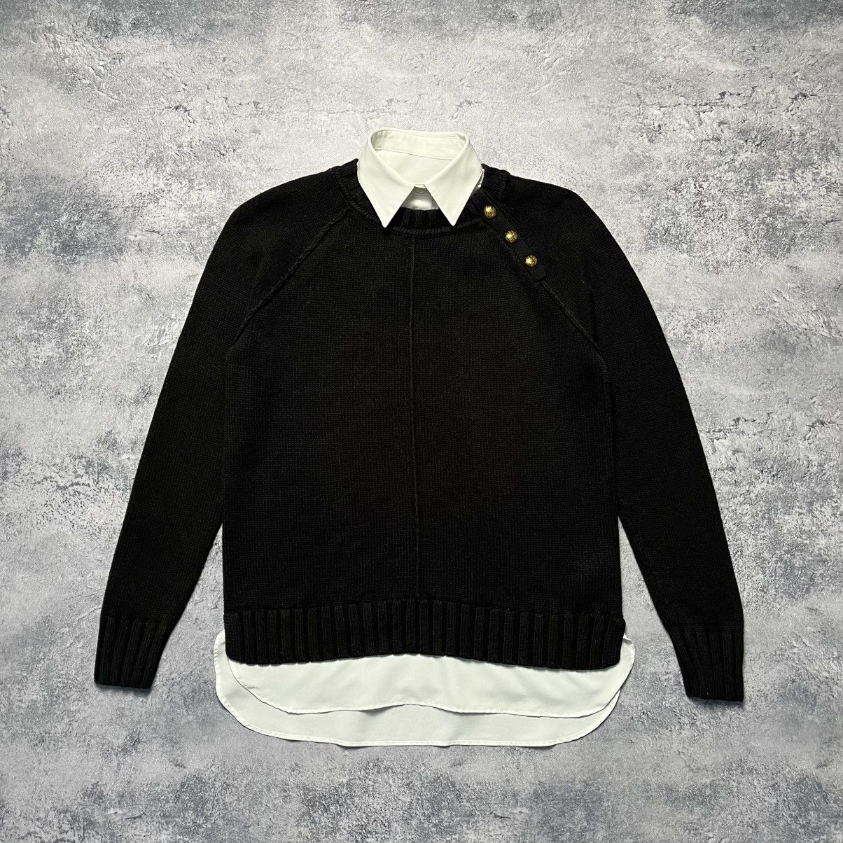 Polo Ralph Lauren Vintage Lauren Ralph Lauren Collared Knit Sweater Luxury Size M / US 6-8 / IT 42-44 - 1 Thumbnail