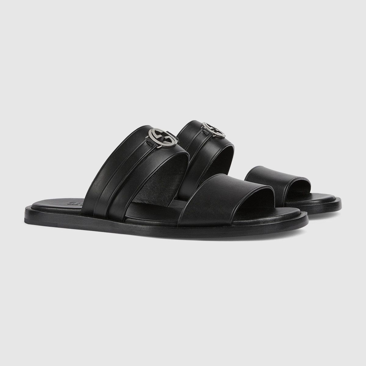 Gucci oc11z1025 Sandals with Round Interlocking G in Black Size US 8.5 / EU 41-42 - 2 Thumbnail