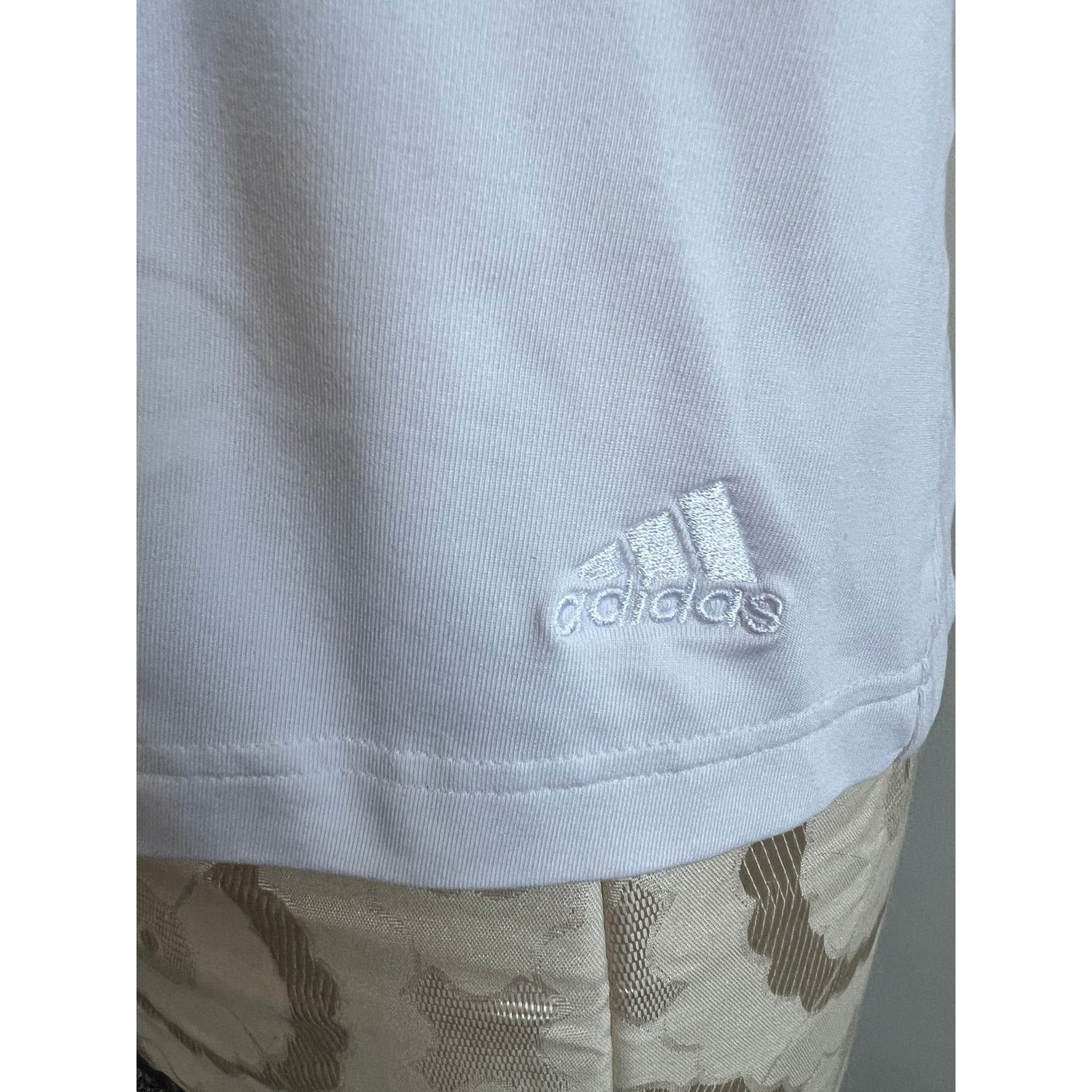 Adidas Adidas Women's Blue & White Short Sleeve Tennis Polo Large Size L / US 10 / IT 46 - 2 Thumbnail