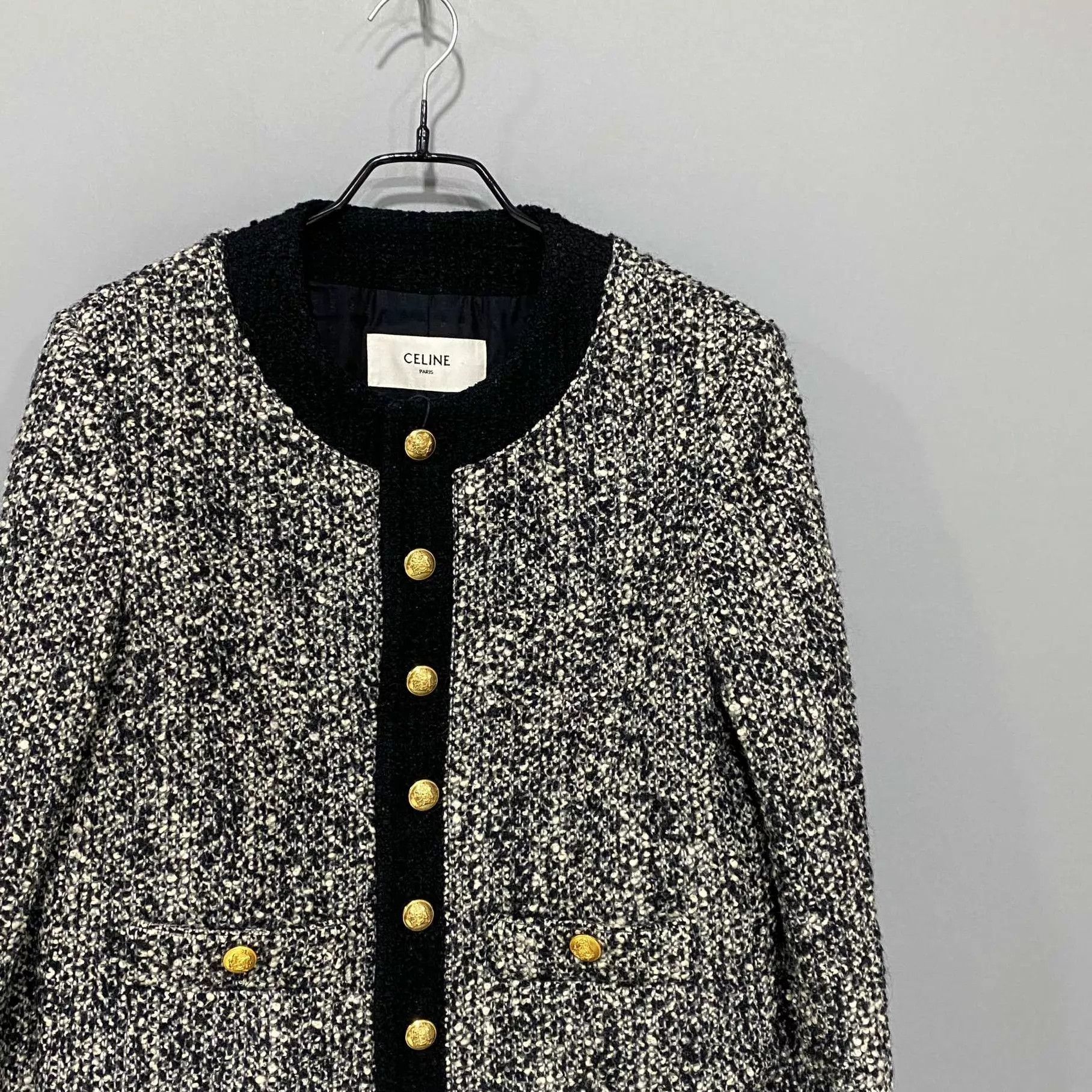 Celine Celine Women's Snowflake Tweed Gold Button Jacket Size XS / US 0-2 / IT 36-38 - 2 Thumbnail